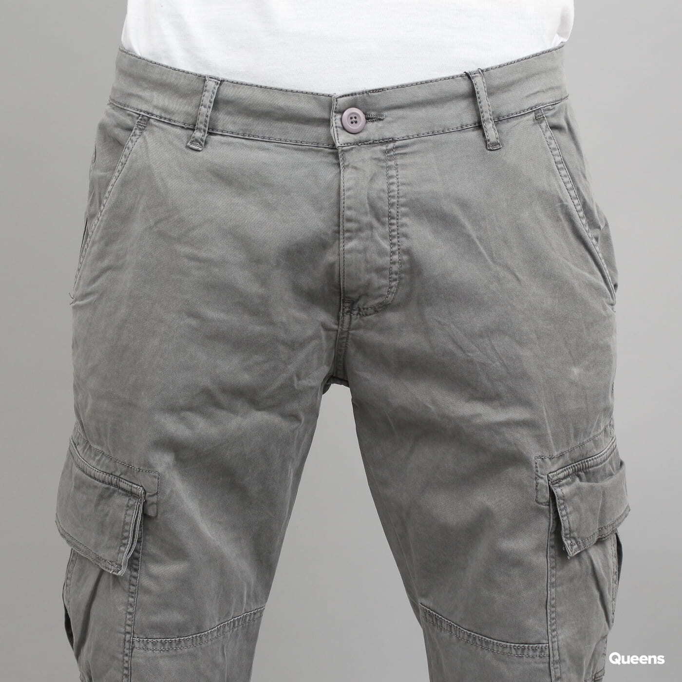 Cargo Hosen Urban Classics Washed Cargo Twill Jogging Pants Grey