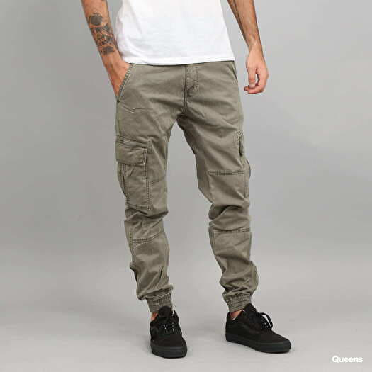 Urban Classics Washed Cargo Twill Jogging Pants Green