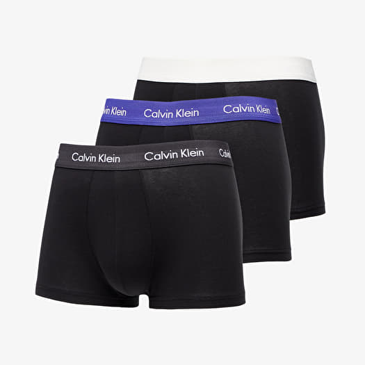 Calvin Klein Cotton Stretch Classic Fit Low Rise Trunk Black/ Off White/ Black/ Purple