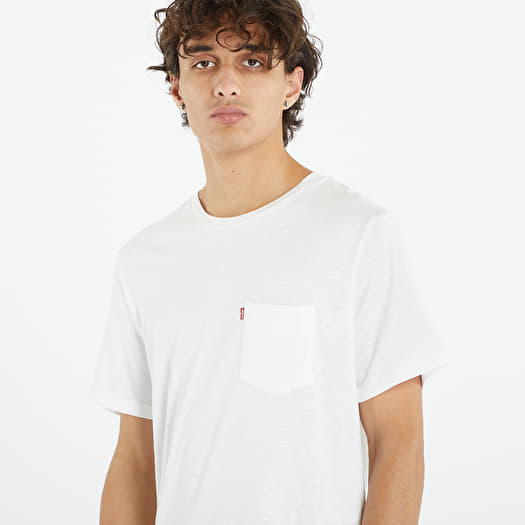 Magliette Levi s Ss Classic Pocket Tee White Queens