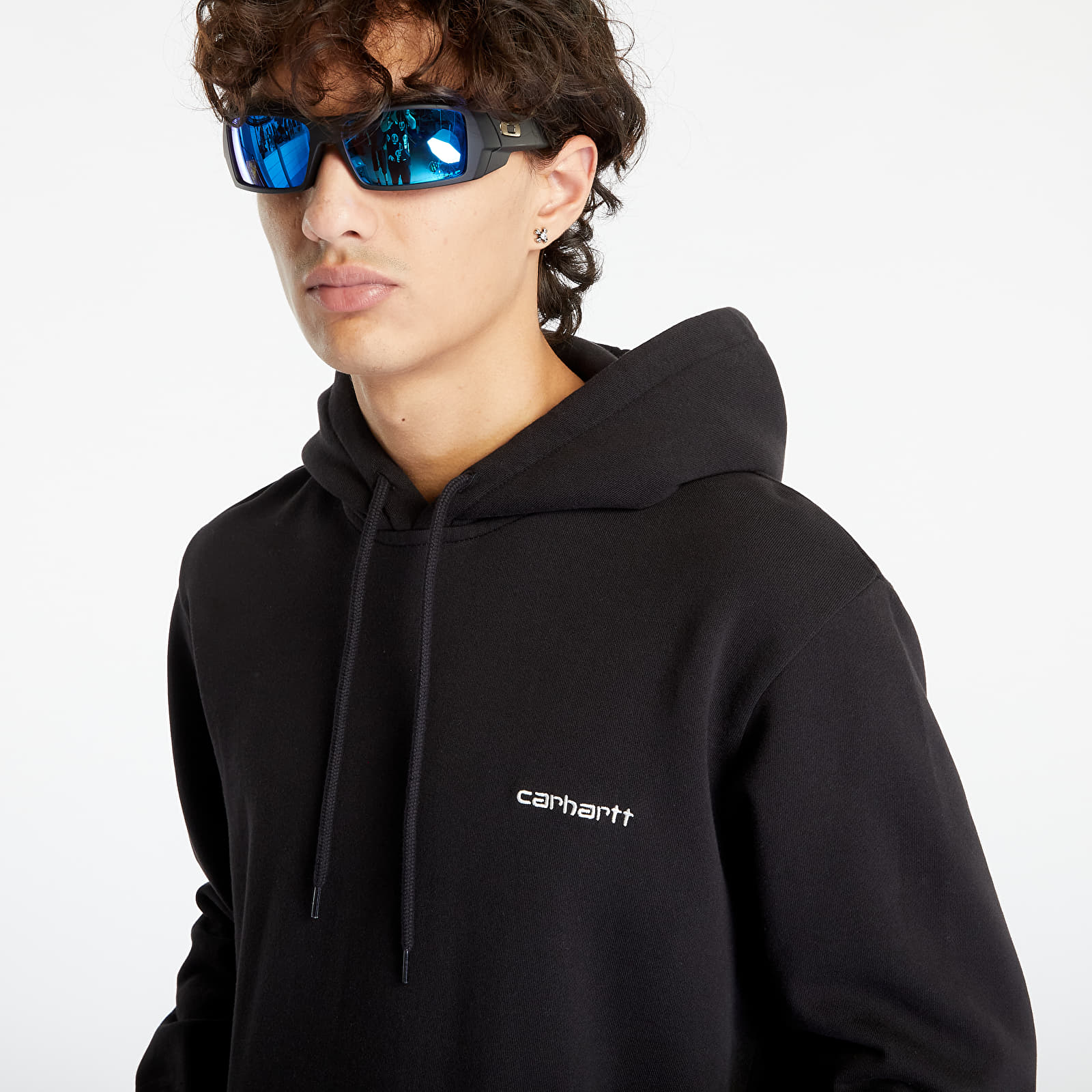 Hoodies and sweatshirts  Carhartt WIP Hooded Script Embroidery Sweatshirt UNISEX Black