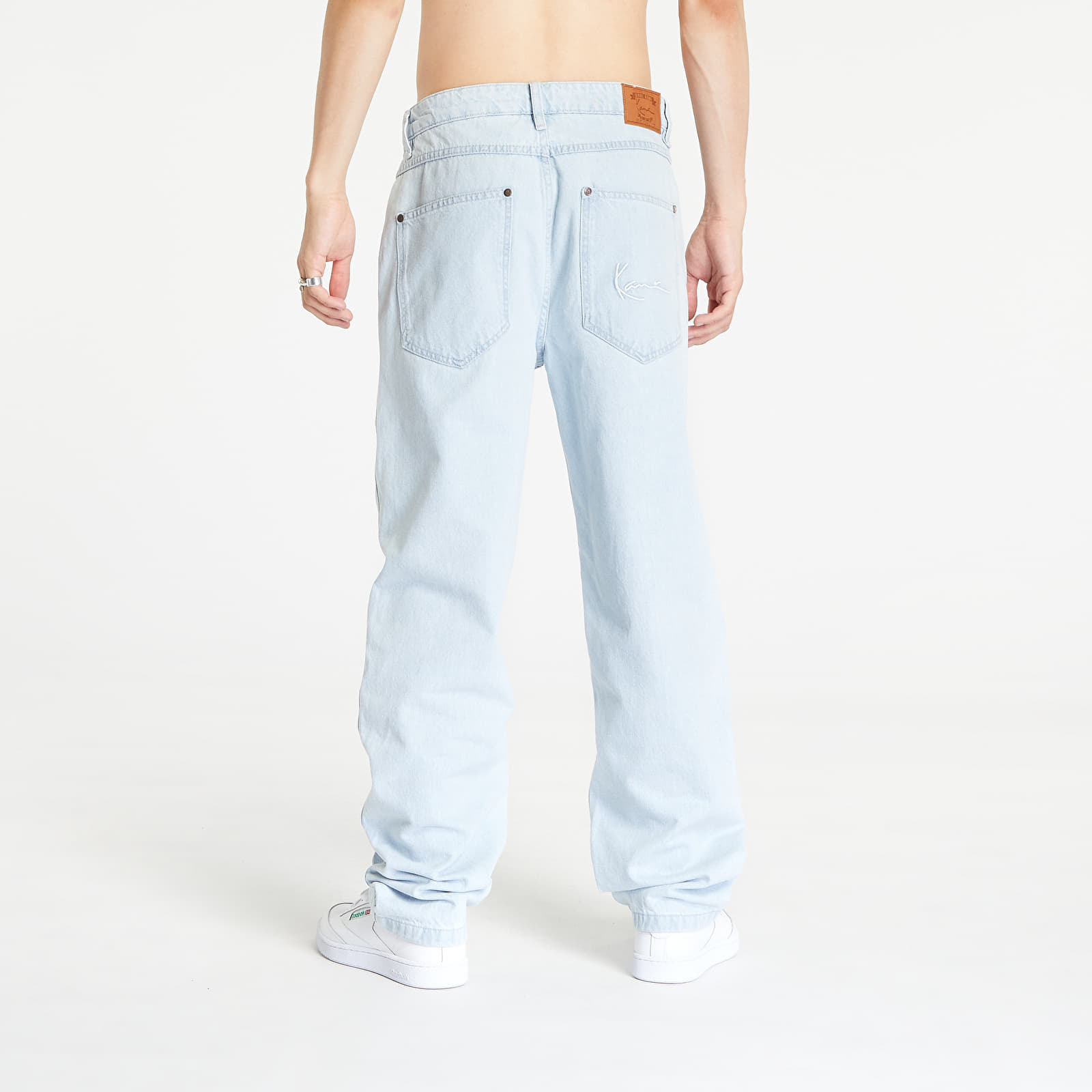 Jeans og bukser Karl Kani Small Signature Baggy Five Pocket Denim Bleached Blue
