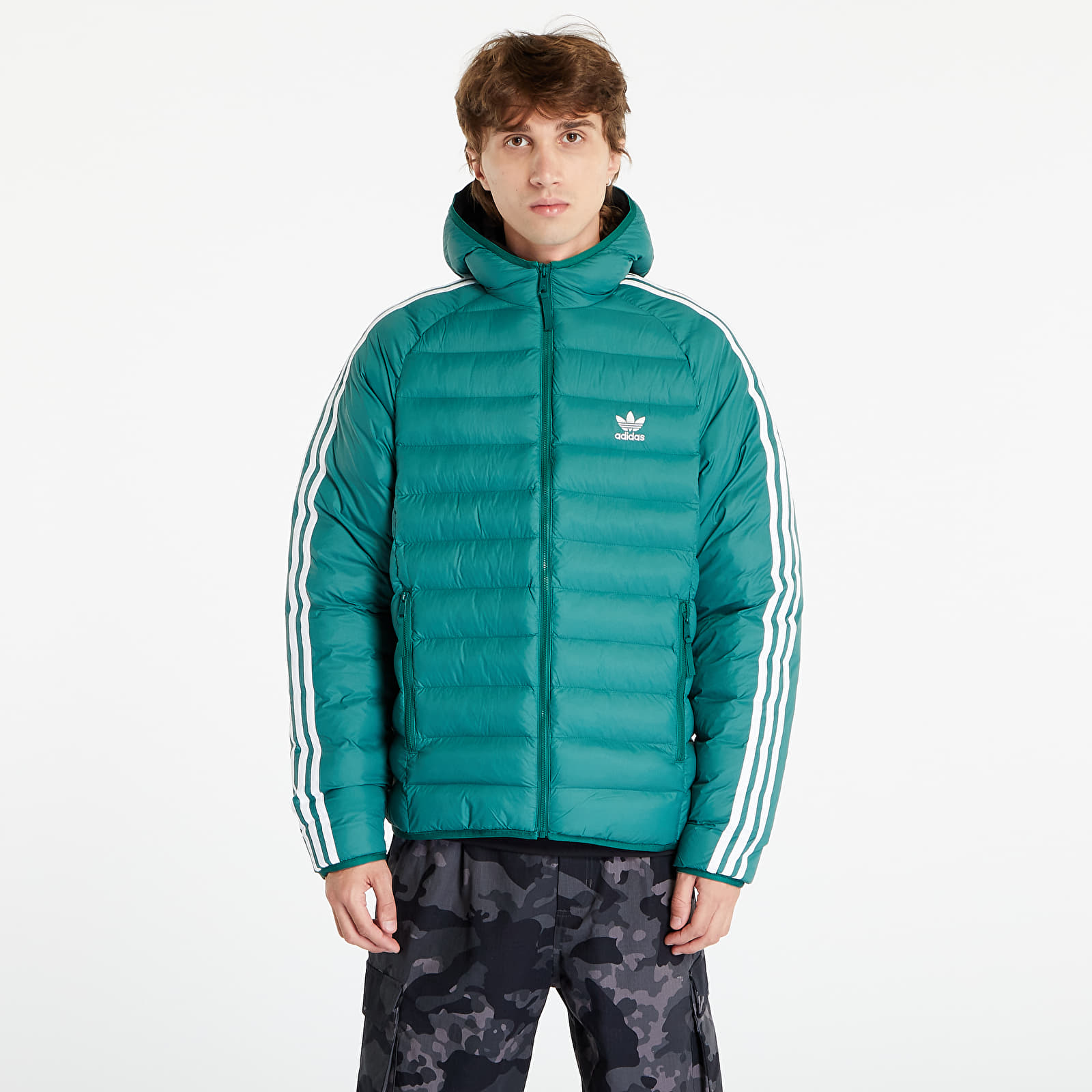 Jackets adidas Pad Hooded Collegiate | Jacket White Puffer Green/ Queens