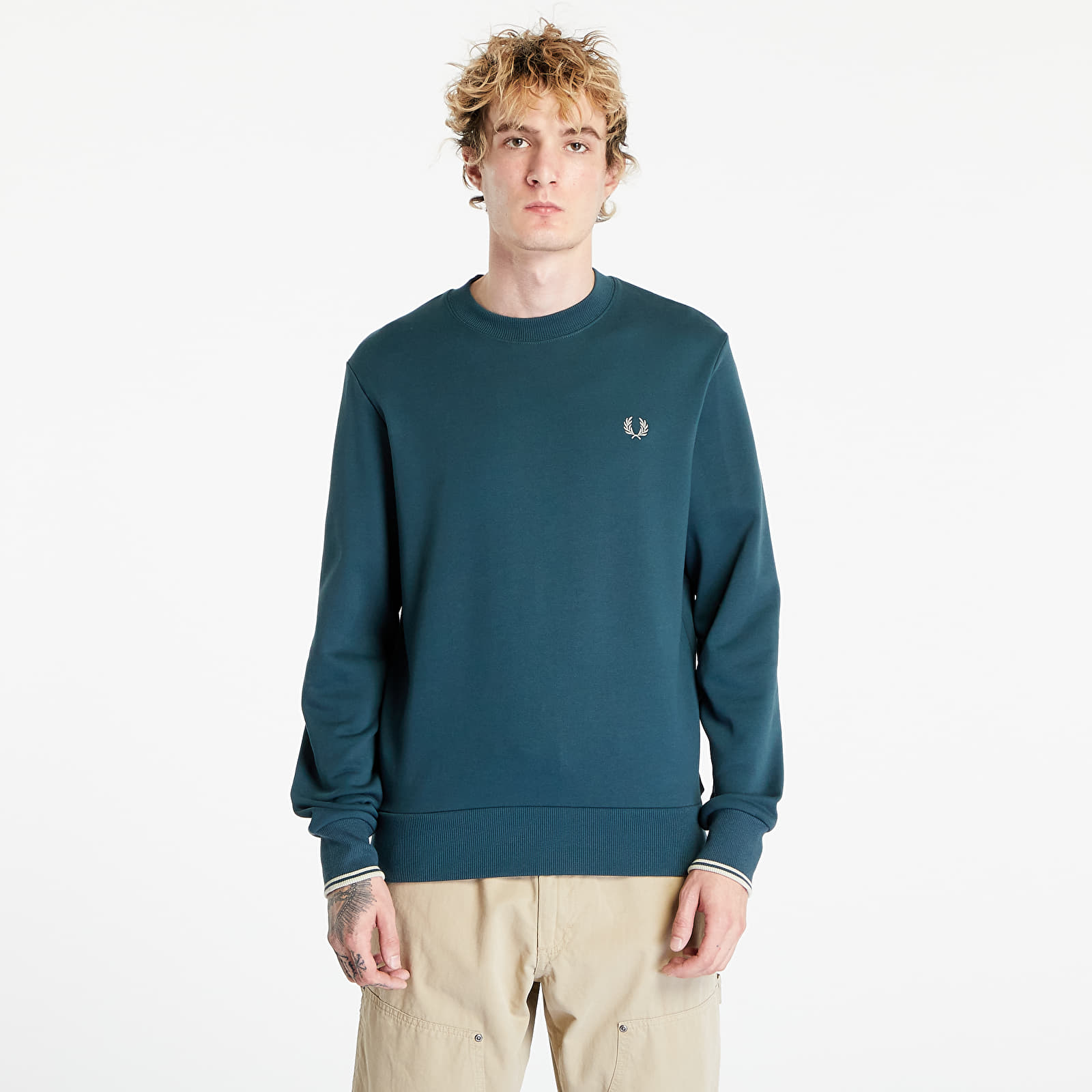 Sweatshirts FRED PERRY Crew Neck Sweatshirt Petrol Blue Queens