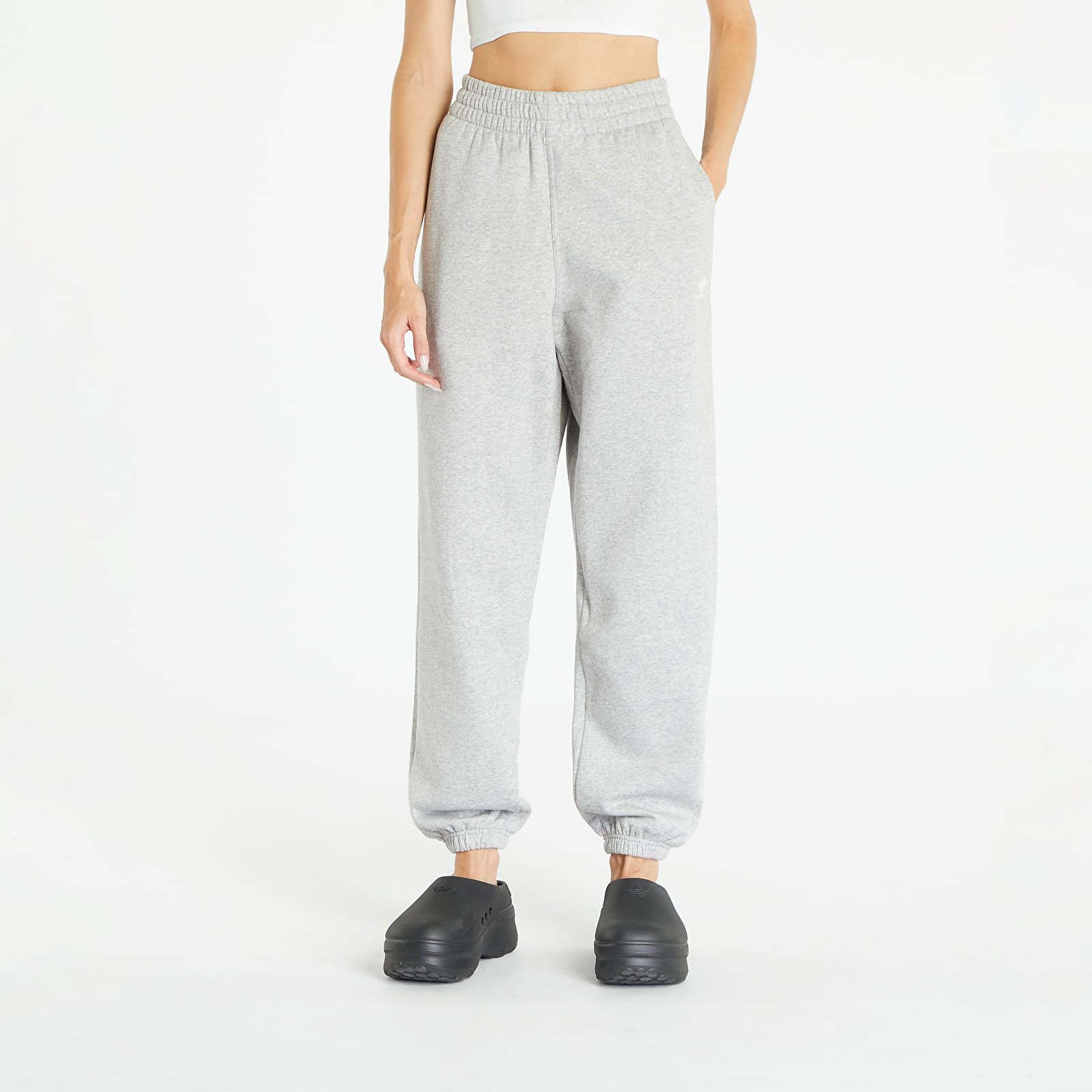 Heather Originals Fleece Pants Grey Essentials Jogger Joggers Queens Medium | adidas