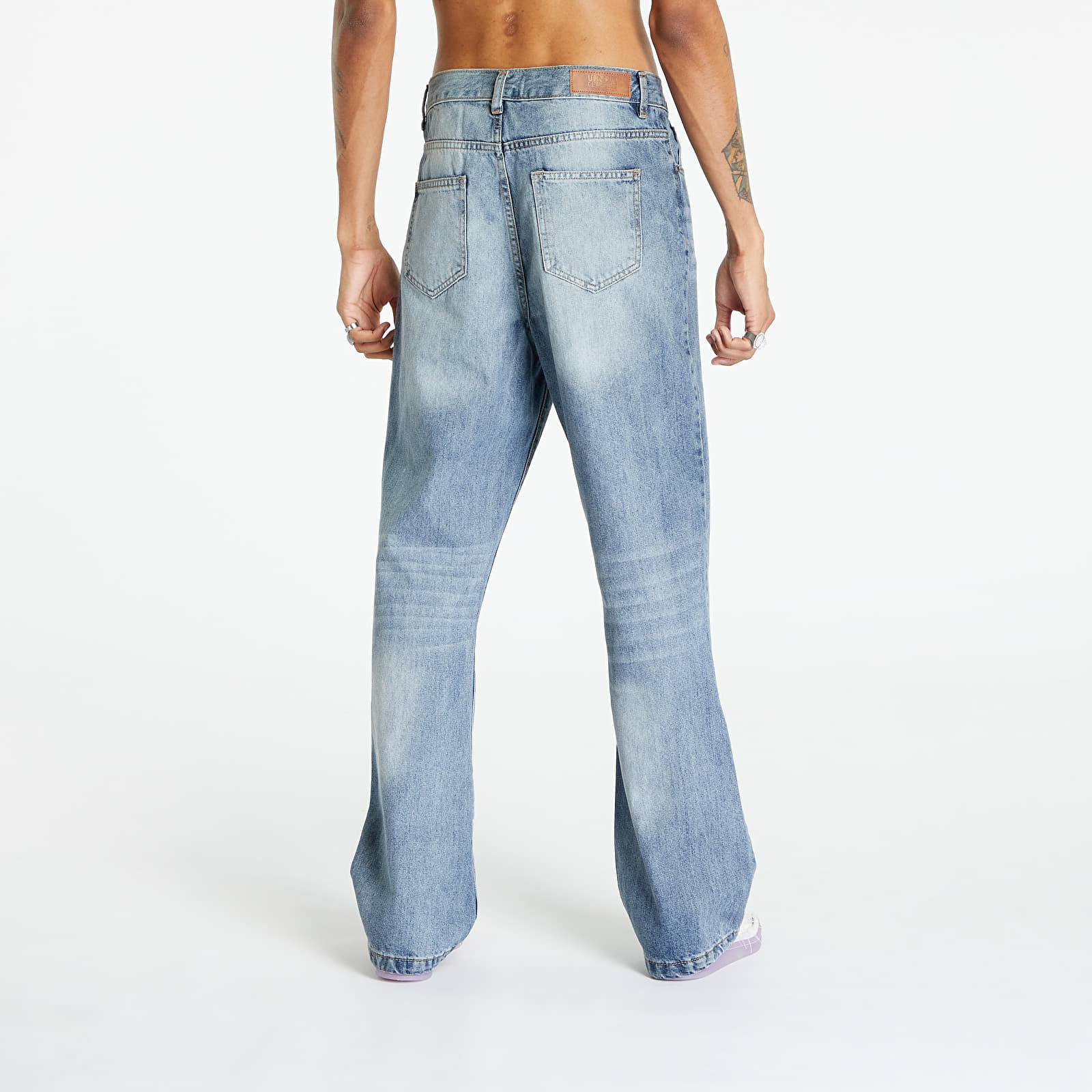 Jeans Urban Classics Flared Jeans Sand Destroyed Washed