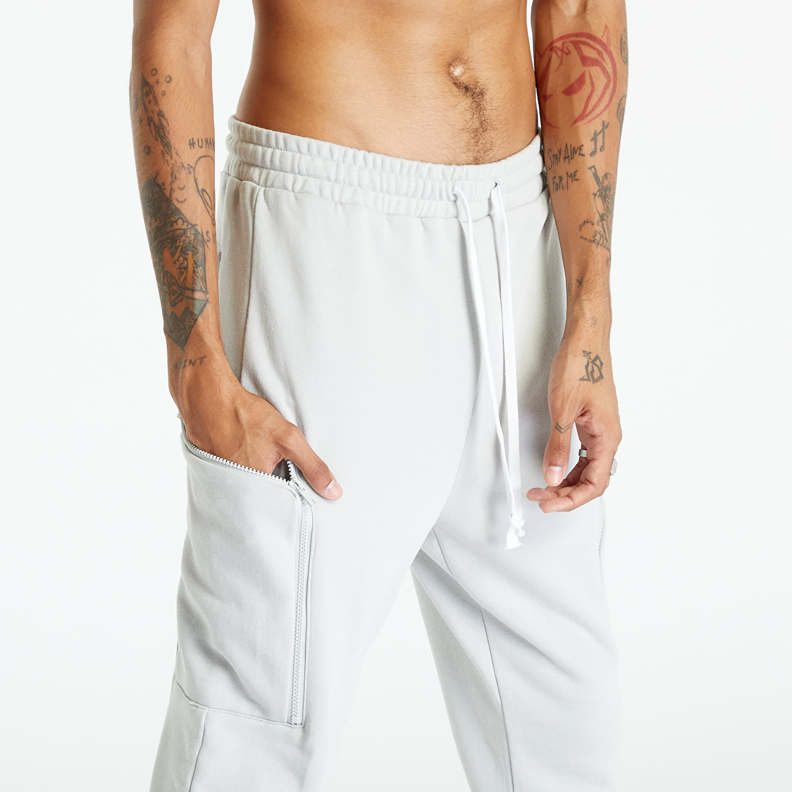 Spodnie dresowe Urban Classics Low Crotch Cargo Sweatpants Lightasphalt