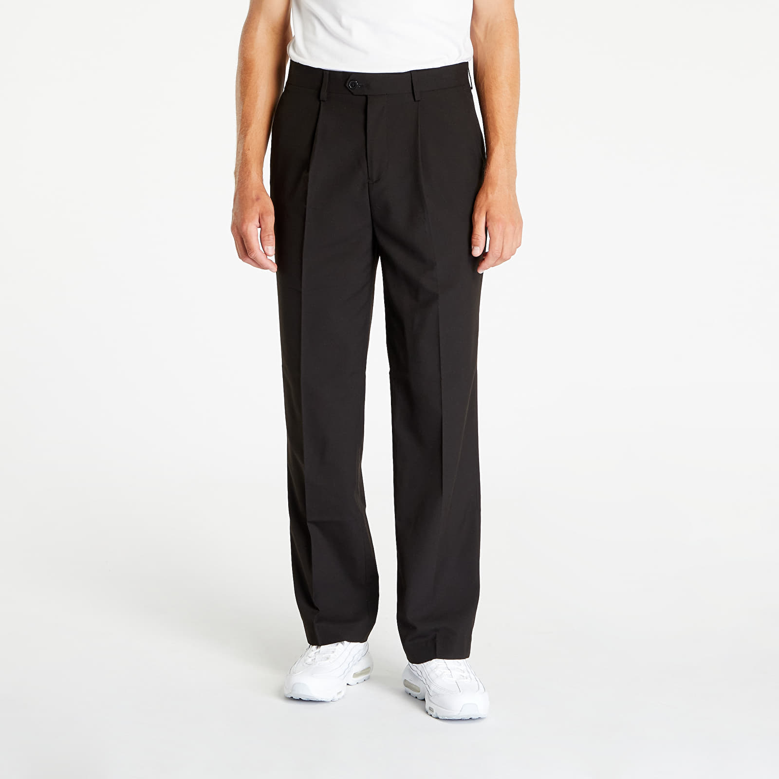 Pantalones Urban Classics Straight Pleat-Front Trousers Black