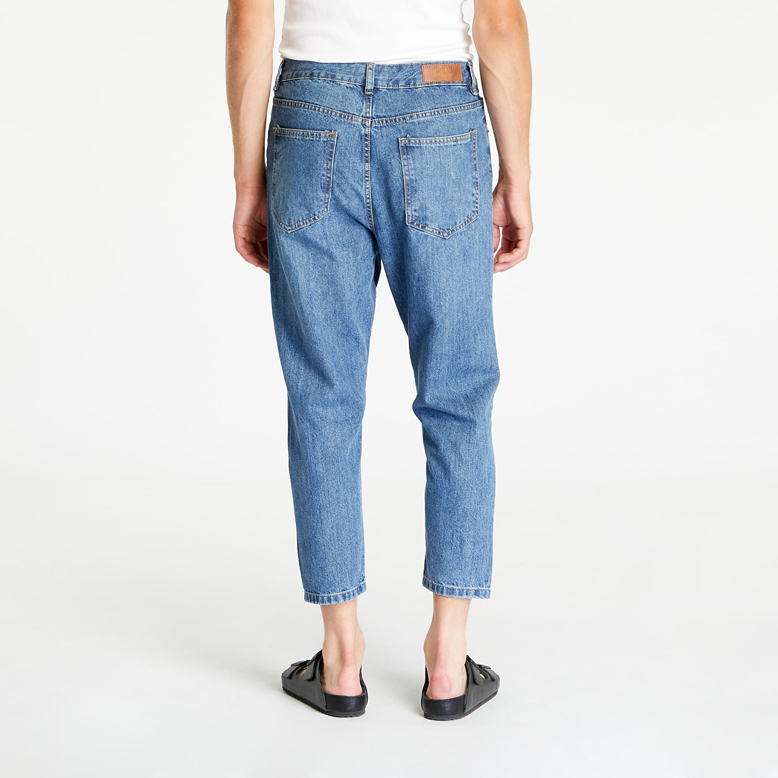 Hosen Urban Classics Cropped Tapered Jeans Middeepblue