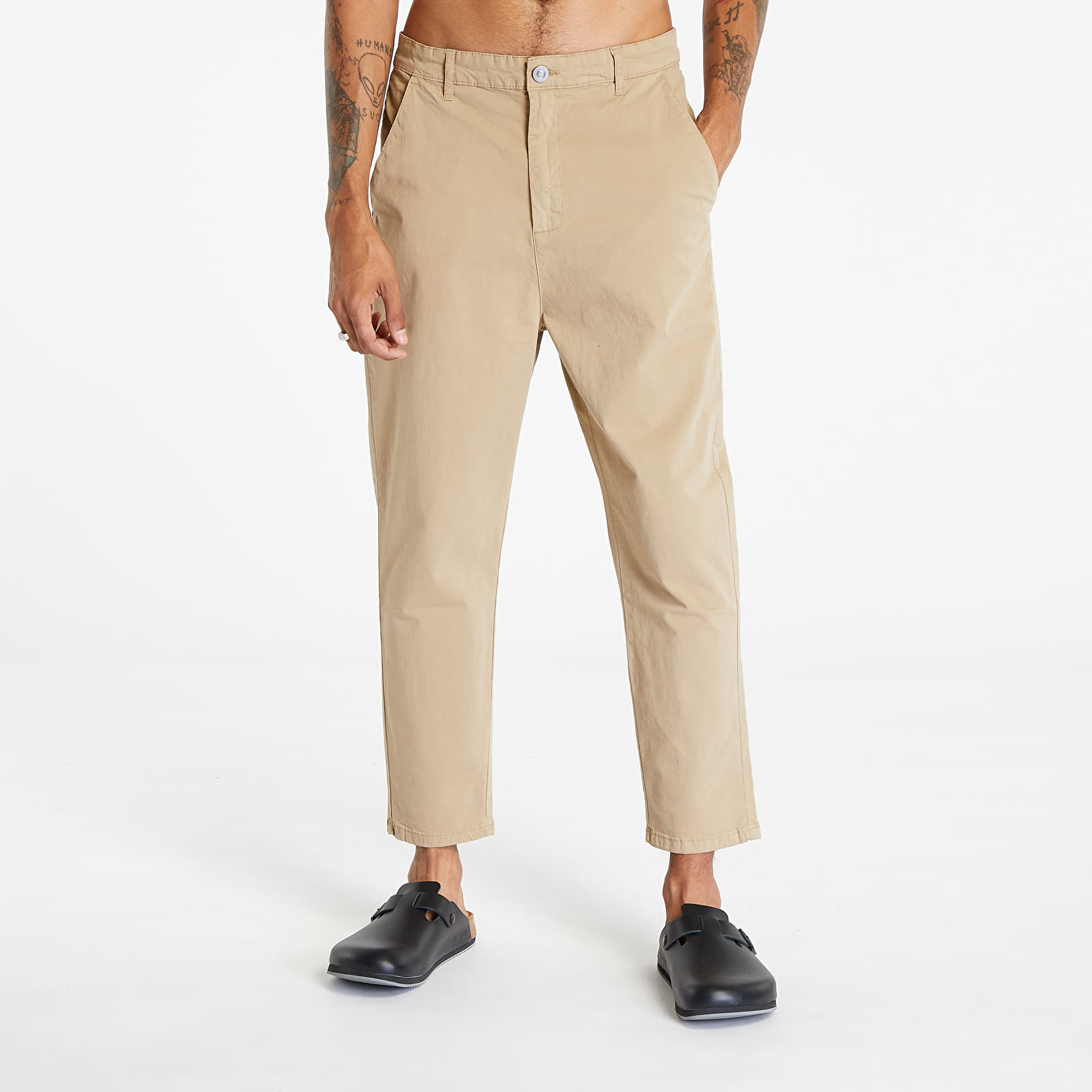 Broeken Urban Classics Cropped Chino Pants Unionbeige W30