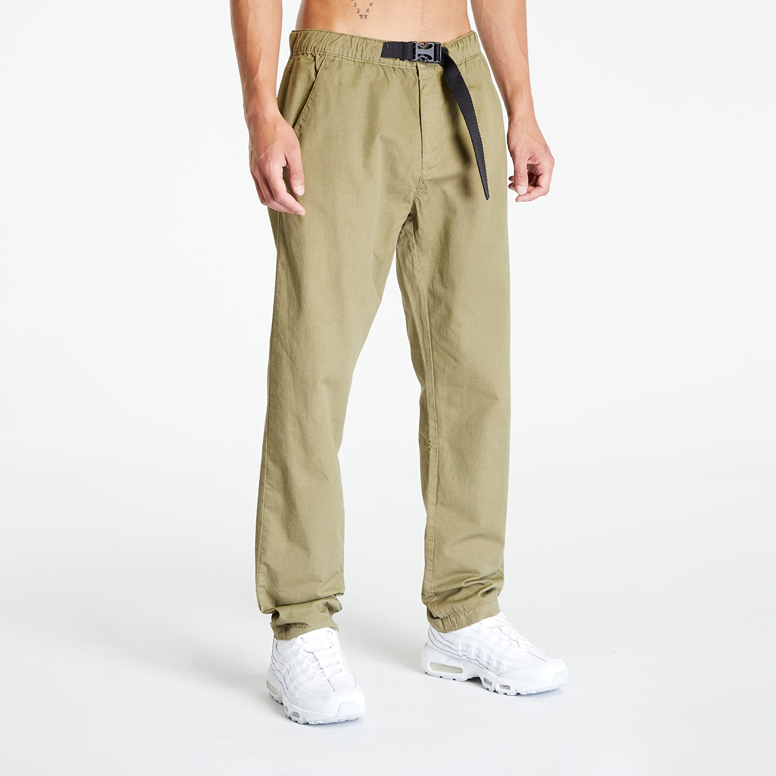 Pants Urban Classics Straight Leg Chino with Belt Tiniolive