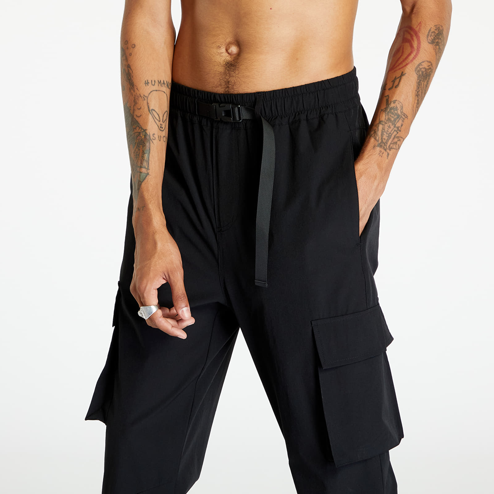 Cargo kalhoty Urban Classics Adjustable Cargo Pants Black