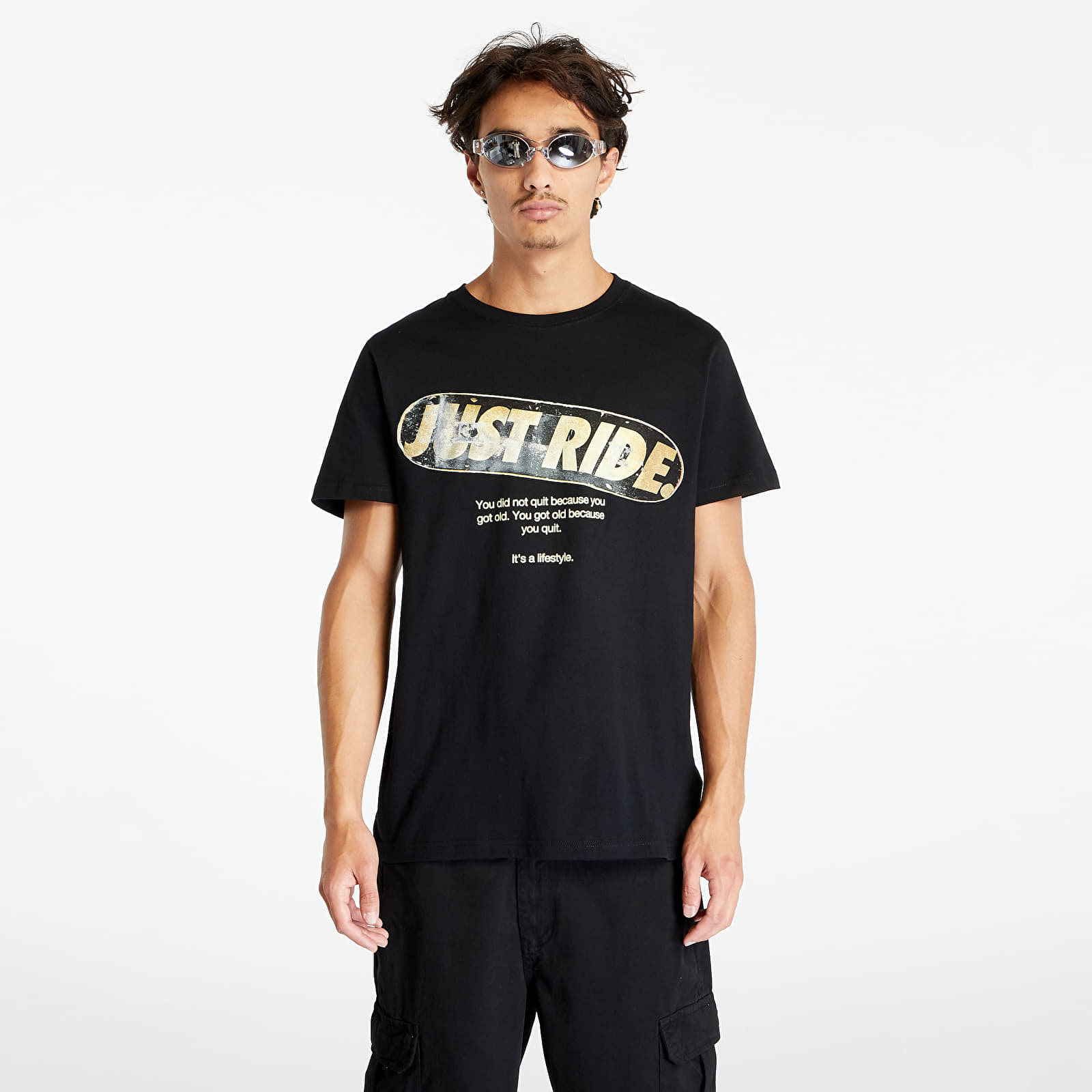 Trička Urban Classics Just Ride Tee Black