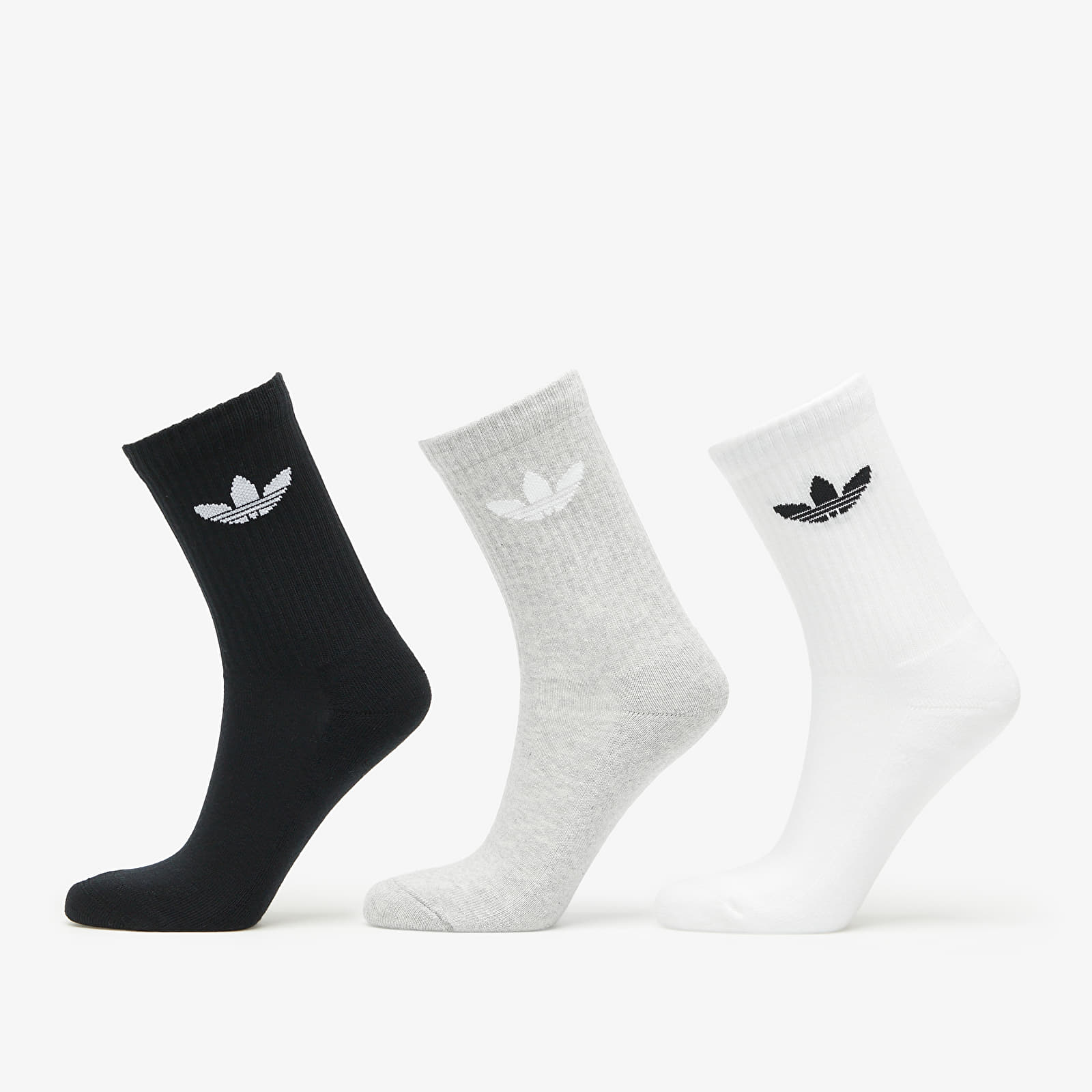 Socks adidas Originals Trefoil Cushion Crew Sock 3-Pack White/ Medium Grey Heather/ Black