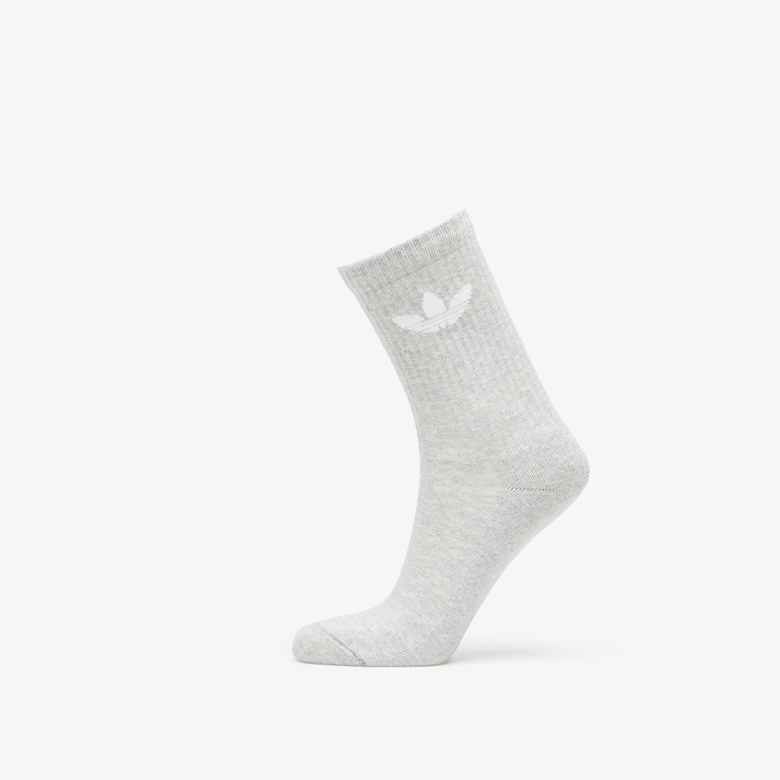 Socks adidas Originals Trefoil Cushion Crew Sock 3-Pack White/ Medium Grey Heather/ Black