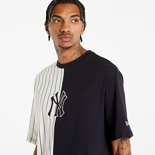 T-shirts New Era New York Yankees Mlb Half Striped Oversized Tee Black/  White