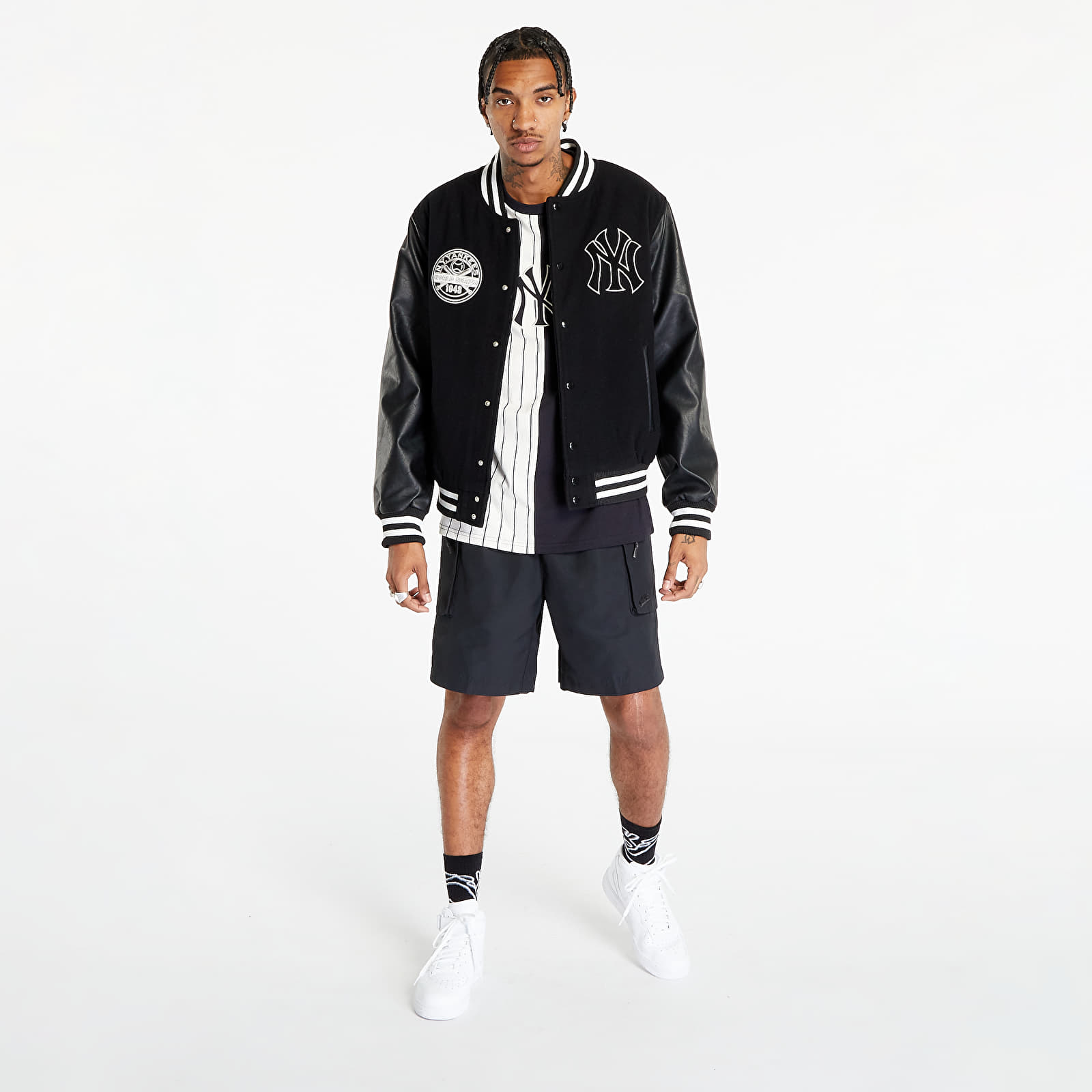 Chaquetas New Era New York Yankees Mlb Large Logo Varsity Jacket Black