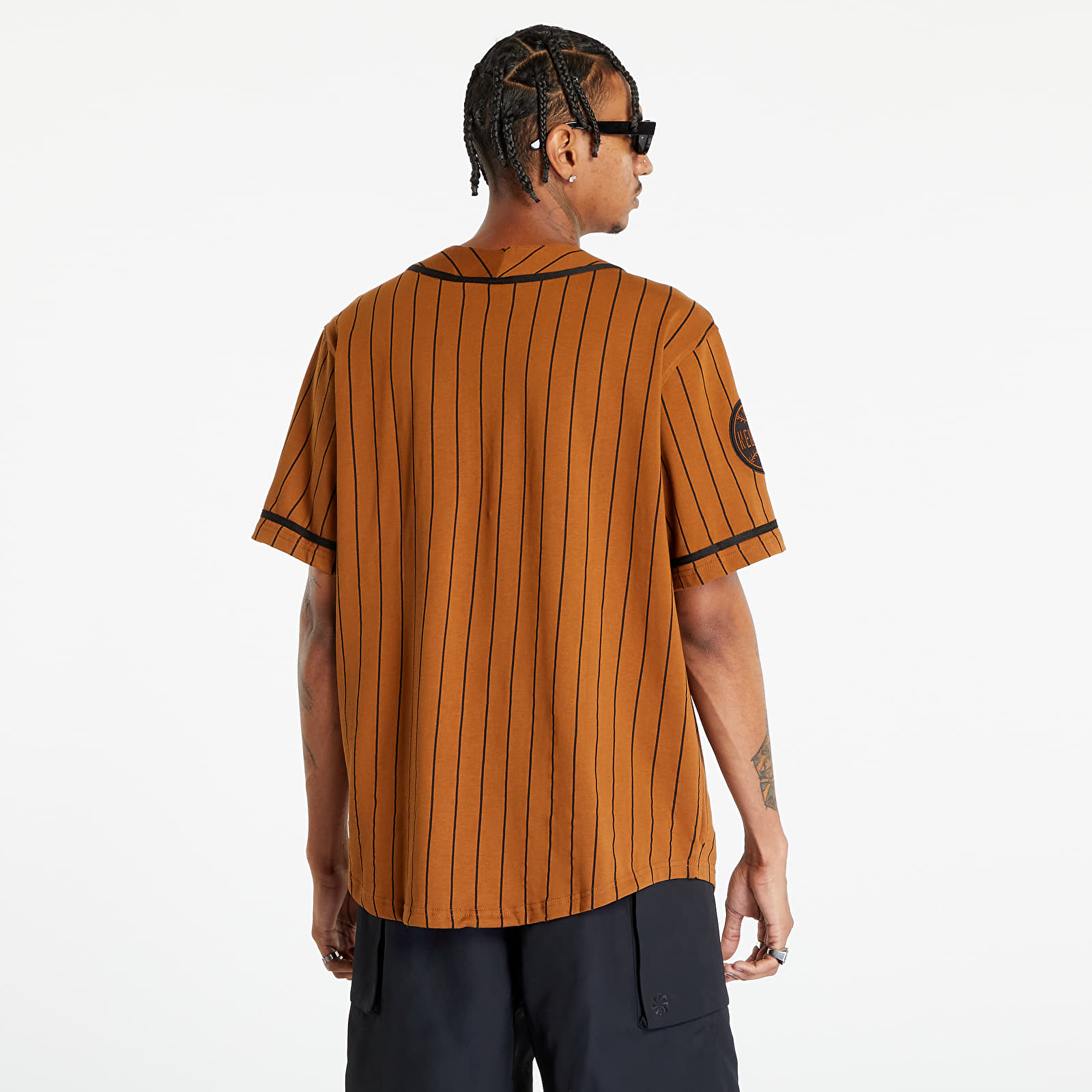 Truien New Era Pinstripe Jersey Tee Brown