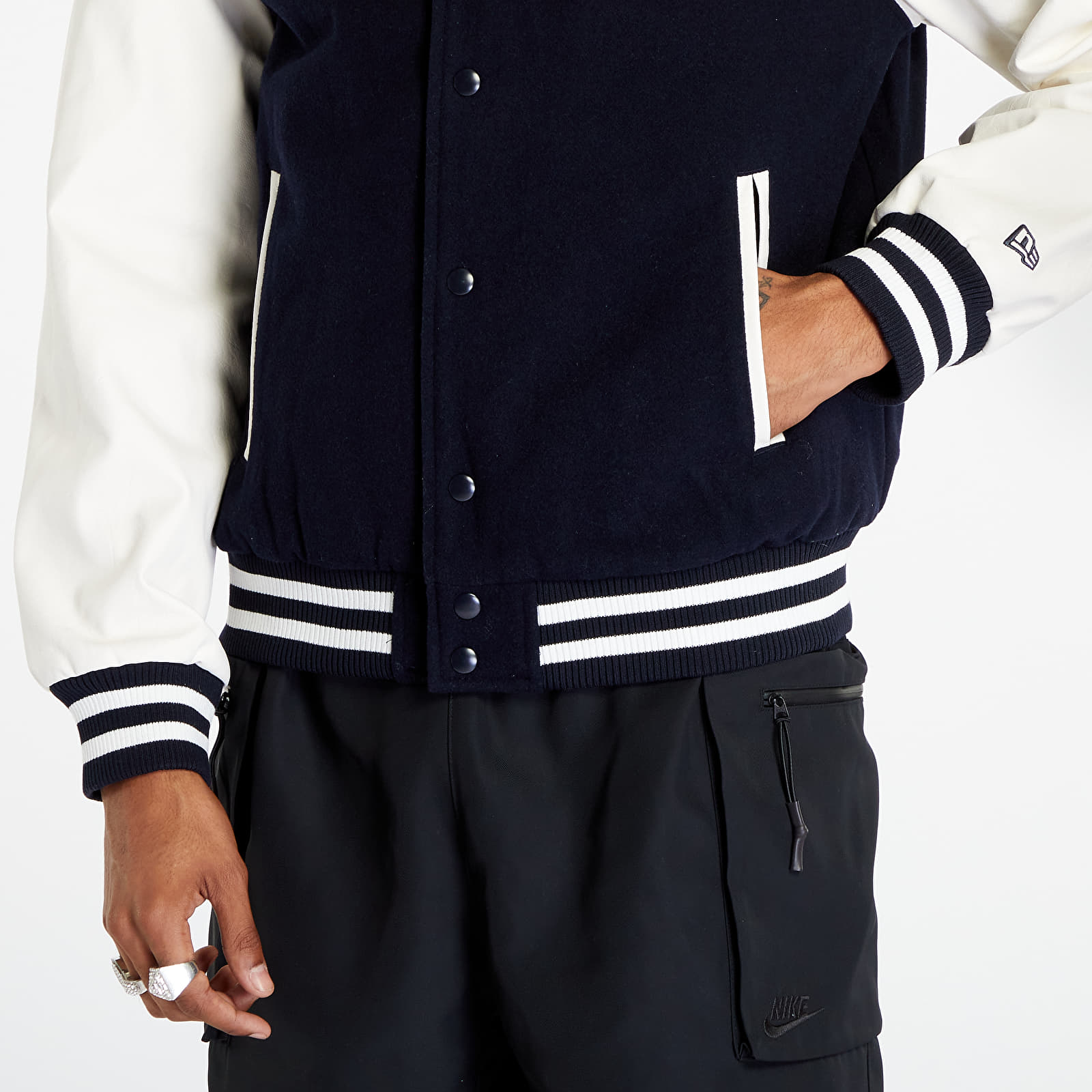 Jackets New Era Los Angeles Dodgers Mlb Large Logo Varsity Jacket Navy