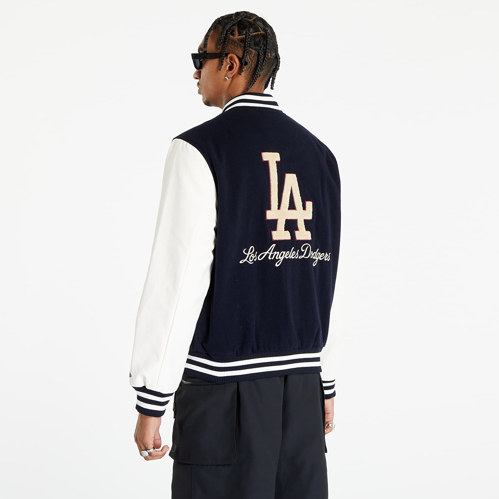 Jackets New Era Los Angeles Dodgers Mlb Large Logo Varsity Jacket Navy