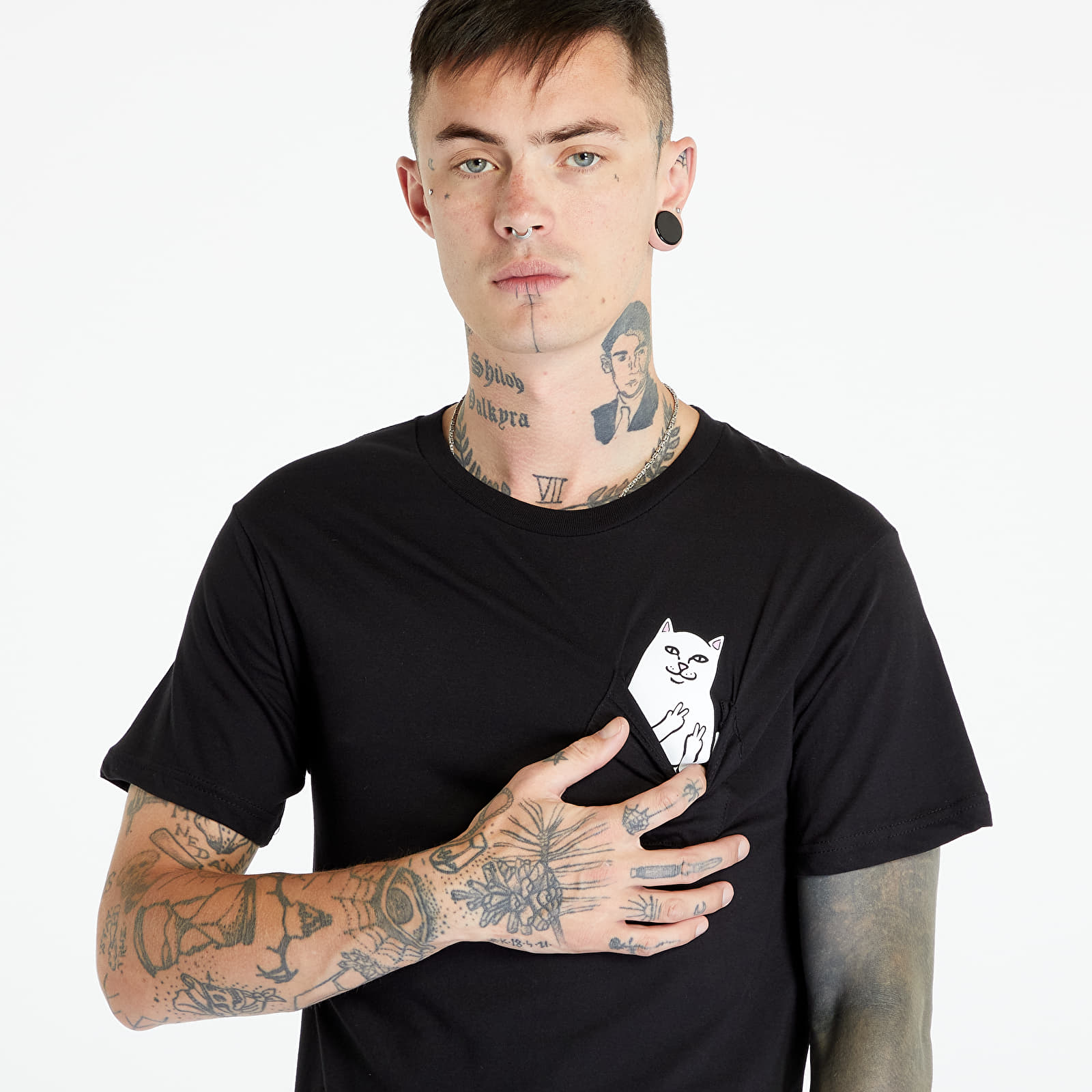 Tricouri  RIPNDIP Lord Nermal Peace Pocket Tee Black