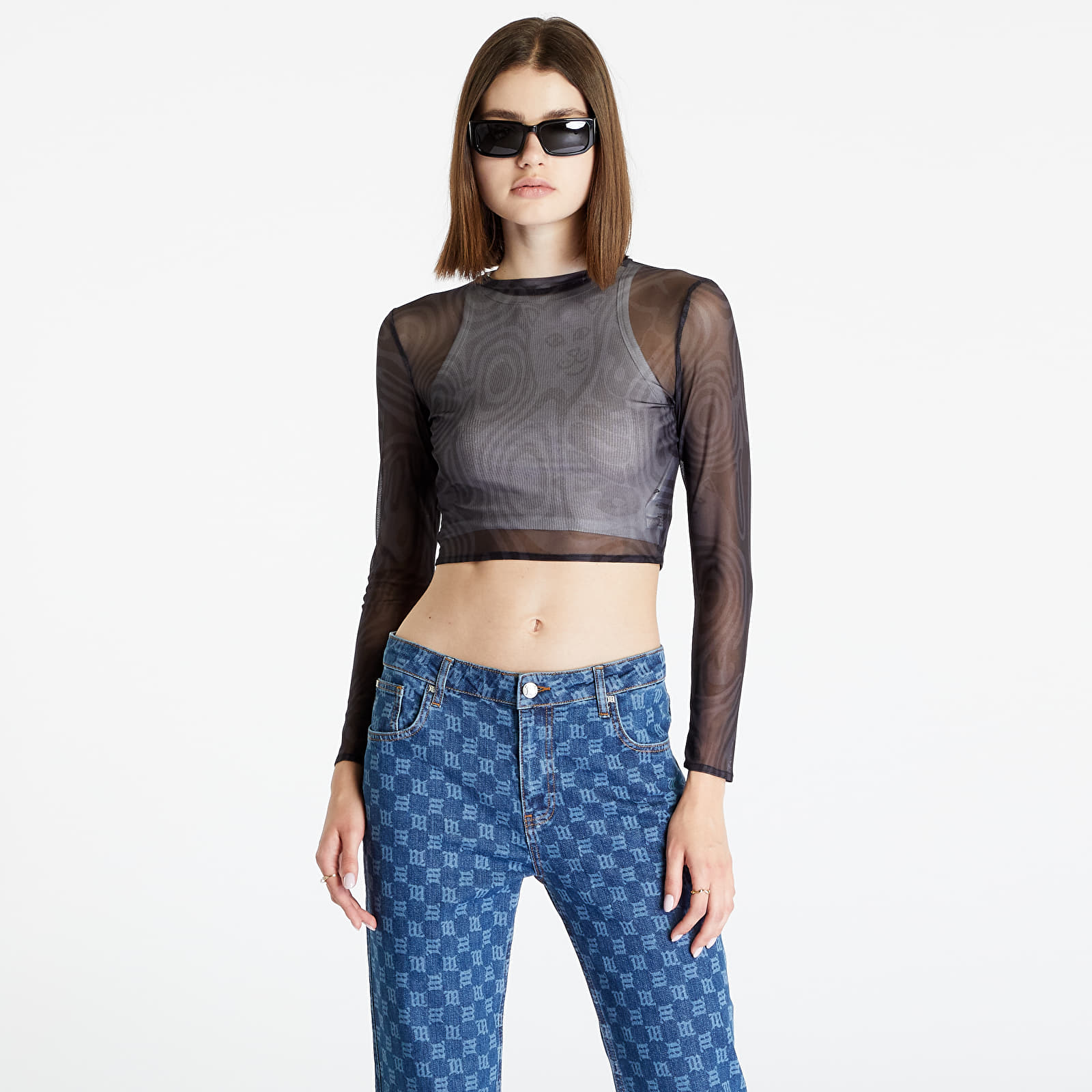 Camisetas RIPNDIP Hypnotic Crop Mesh Long Sleeve Black