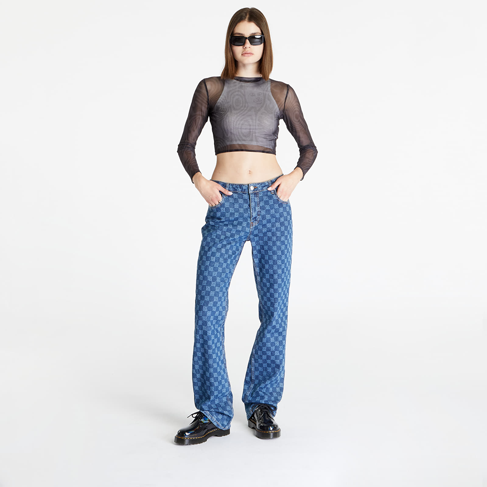 Camisetas RIPNDIP Hypnotic Crop Mesh Long Sleeve Black