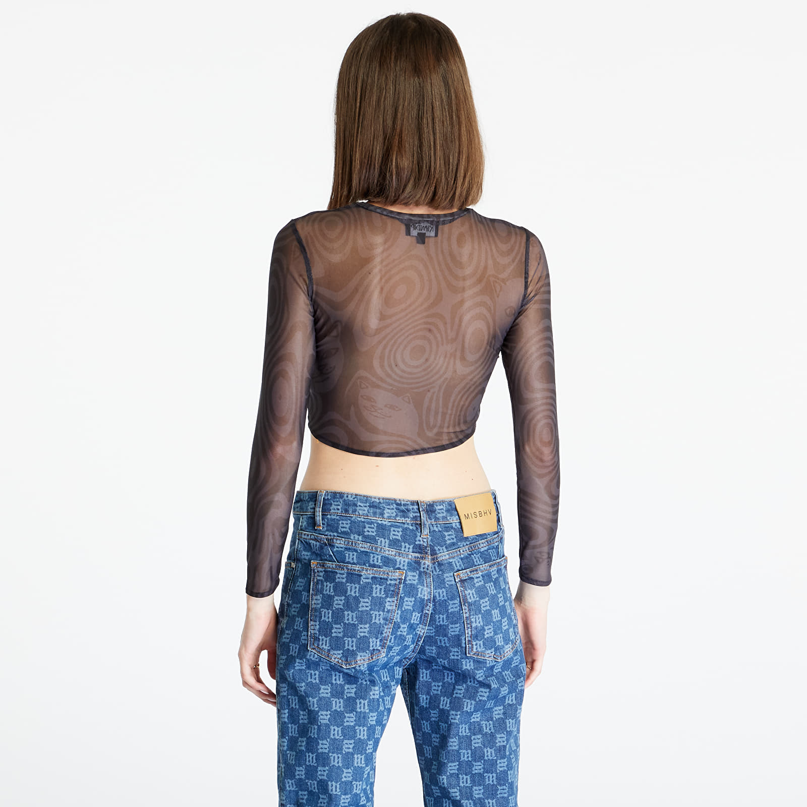 Camisetas RIPNDIP Hypnotic Crop Mesh Long Sleeve Black