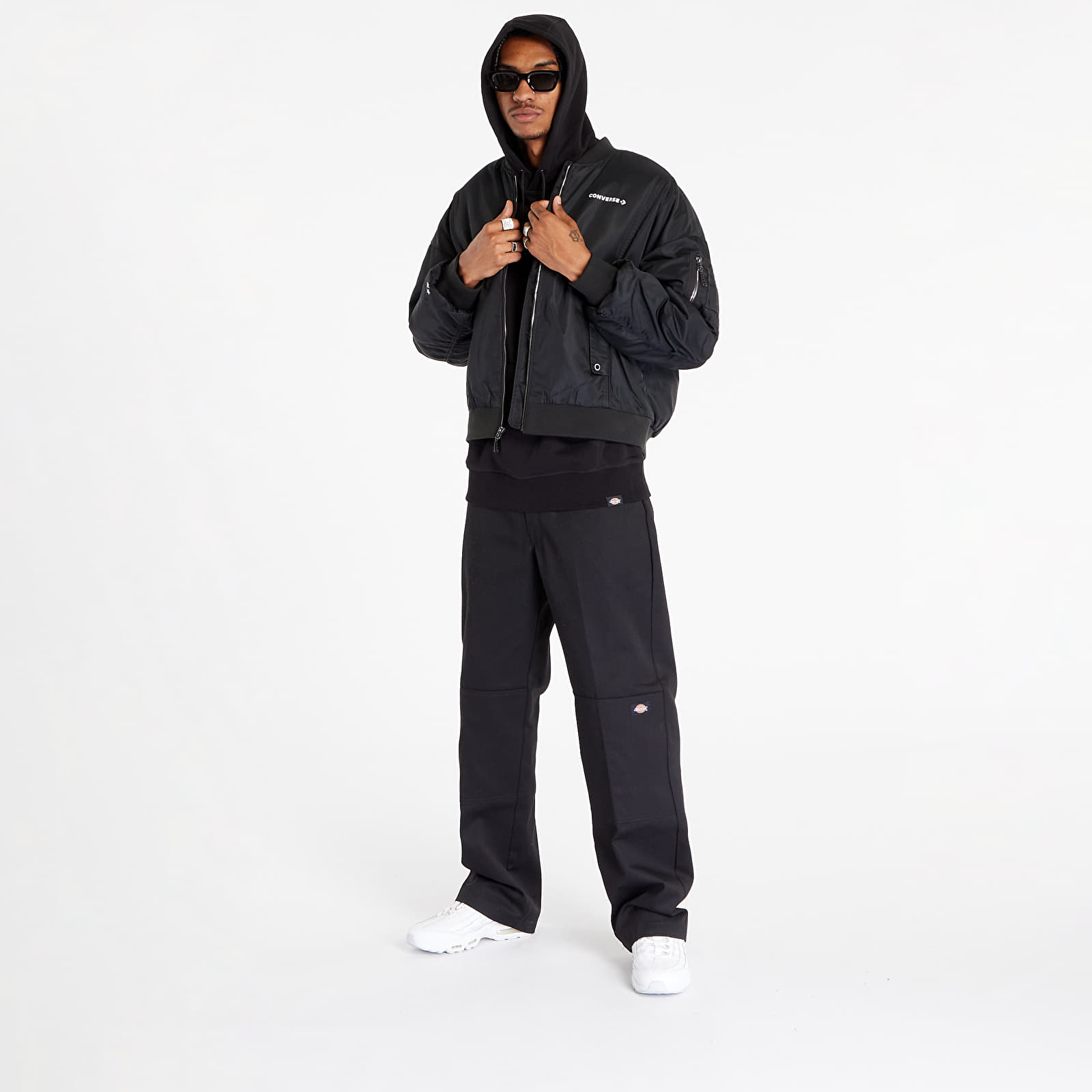 Kurtki Converse Padded Bomber Jacket Black