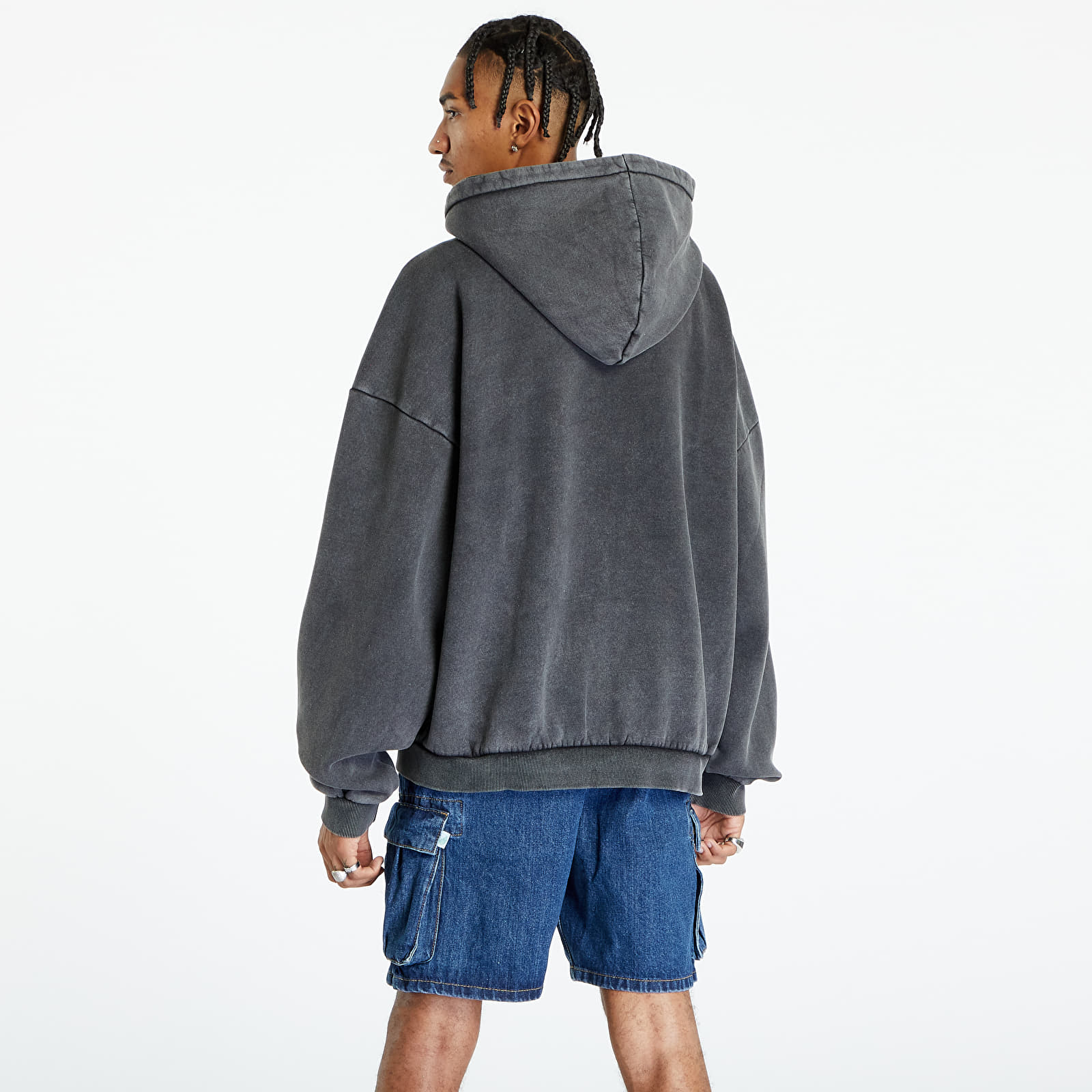 Φούτερ Urban Classics Heavy Sand Washed 90's Zip Hoody Black S
