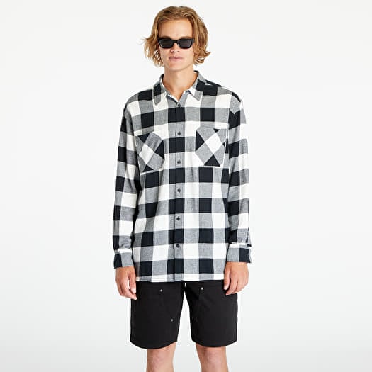 Hemd Urban Classics Long Oversized Checked Shirt Black/ White