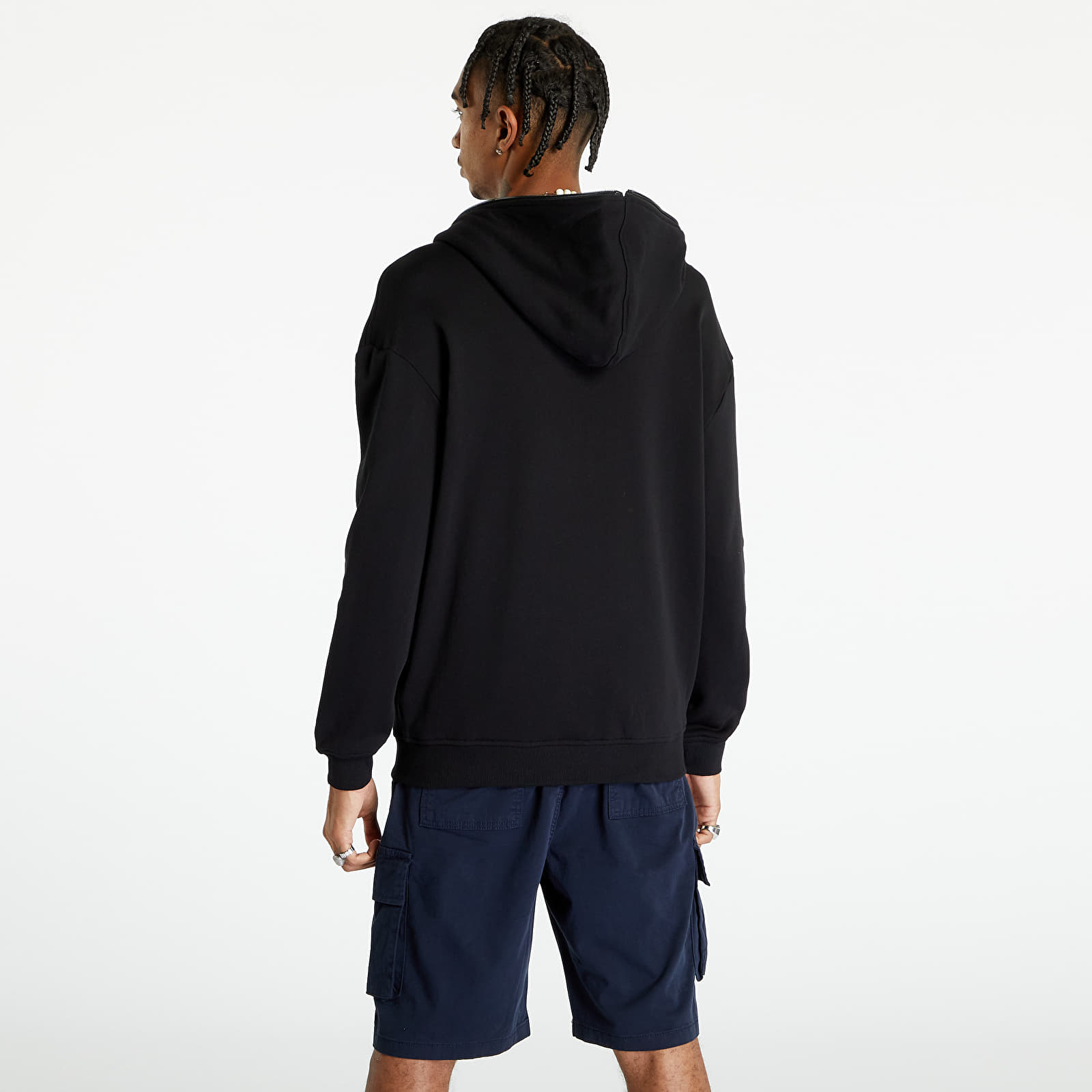 Džemperiai su gobtuvais ir džemperiai Urban Classics Organic Full Zip Hoodie Black