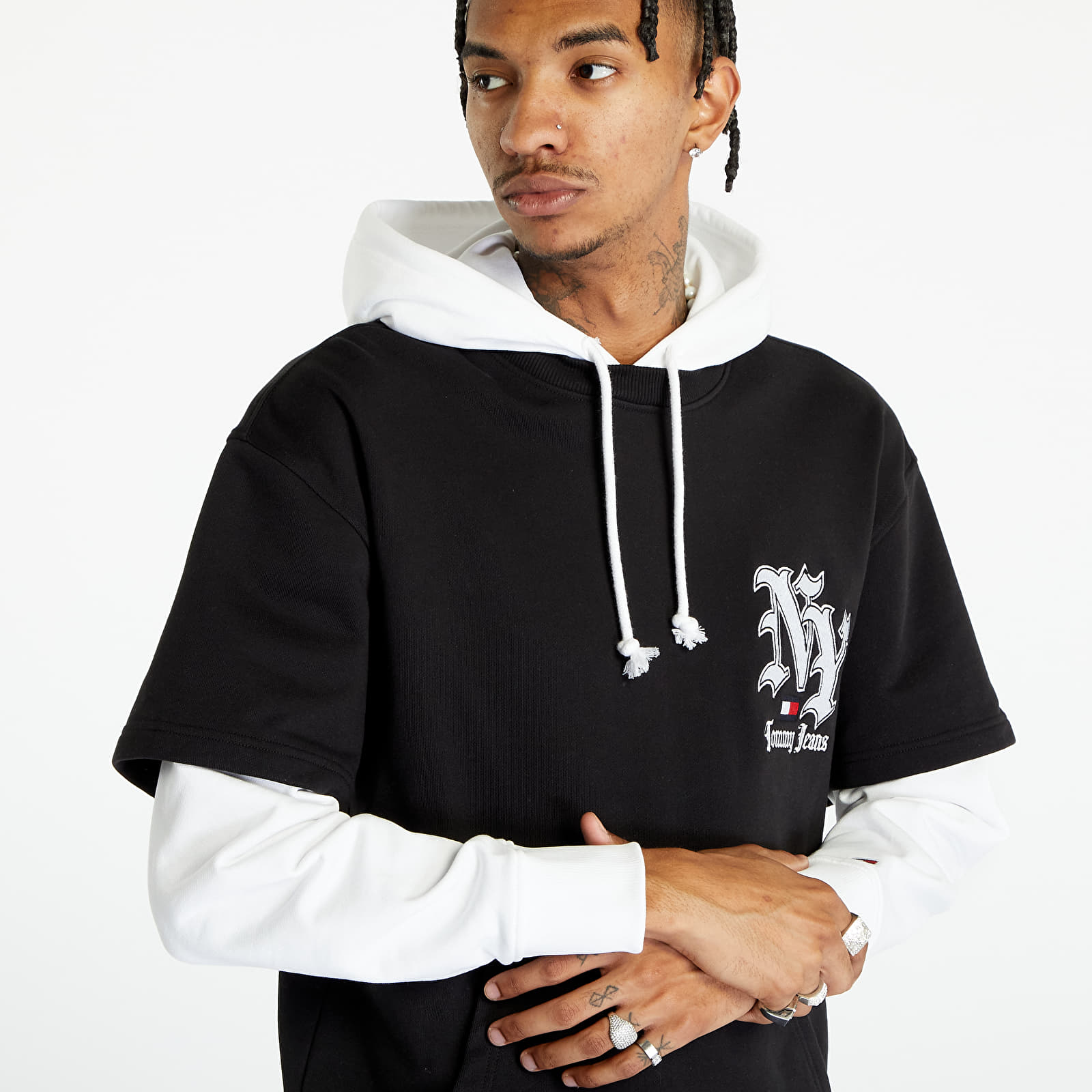 Hanorace Tommy Jeans Relaxed Ny Grunge Hoodie Black