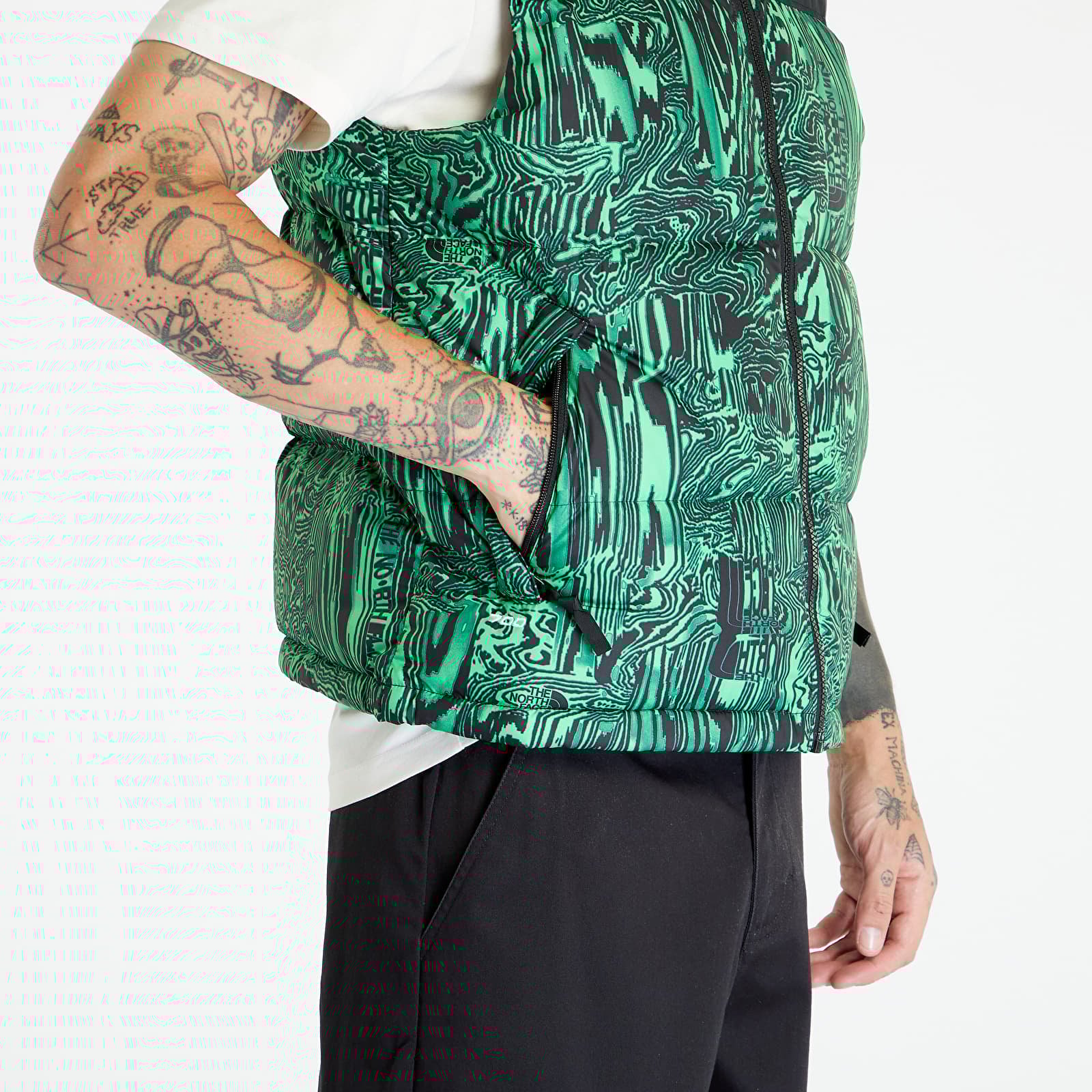 Vests The North Face M 96 Retro Nuptse Vest Black/ Green