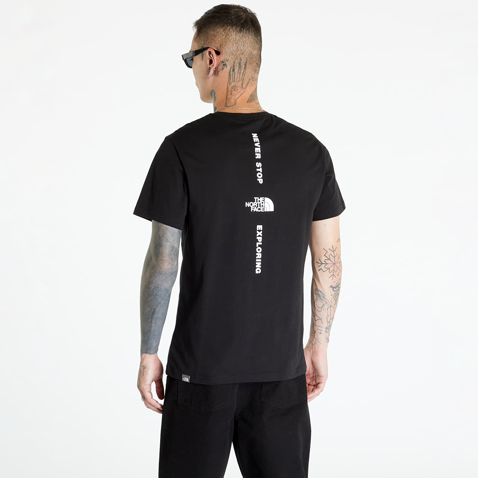 T Shirts The North Face M Vertical Never Stop Exploring T Shirt TNF Black TNF White TNF White Queens