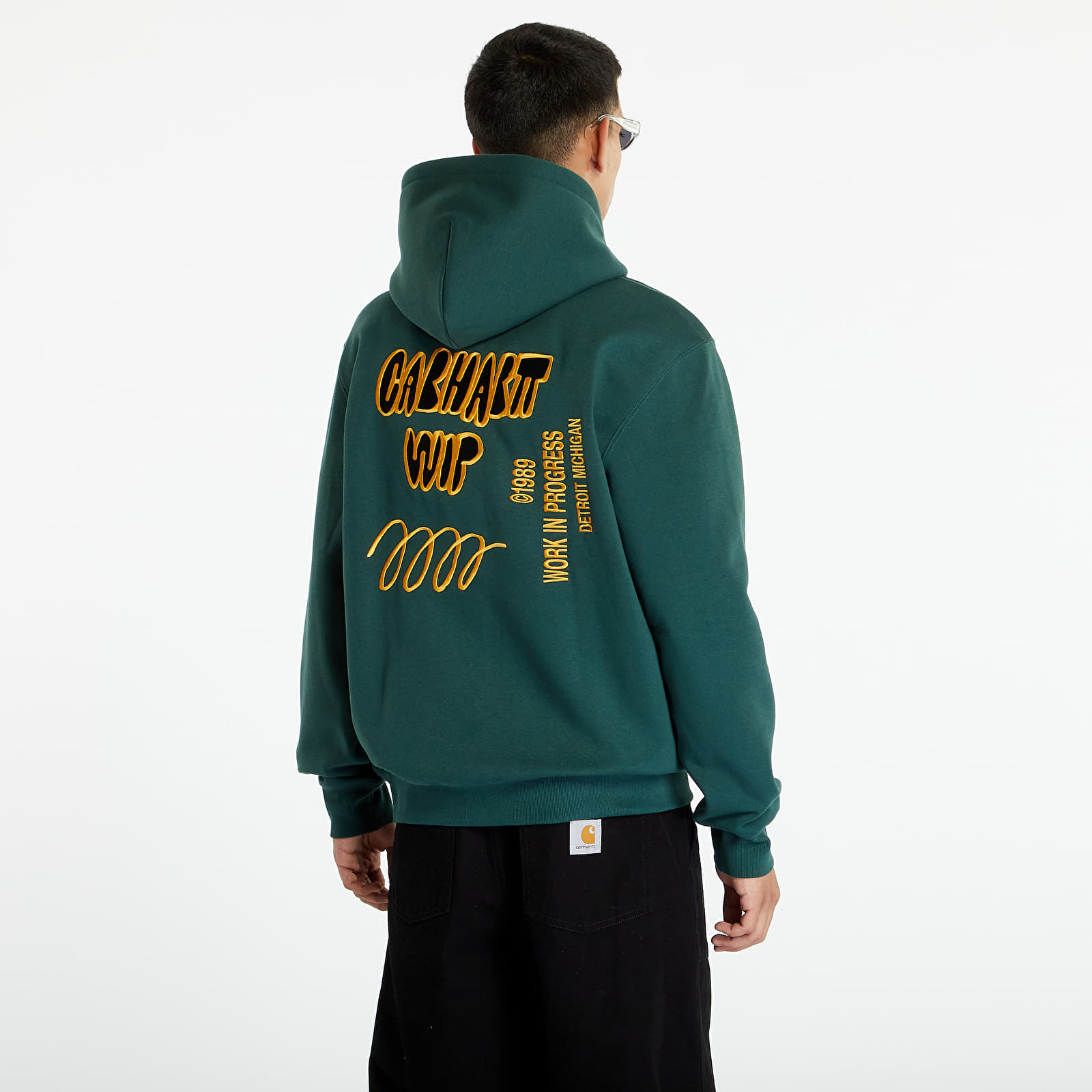 Mikiny Carhartt WIP Hooded Signature Sweat Discovery Green