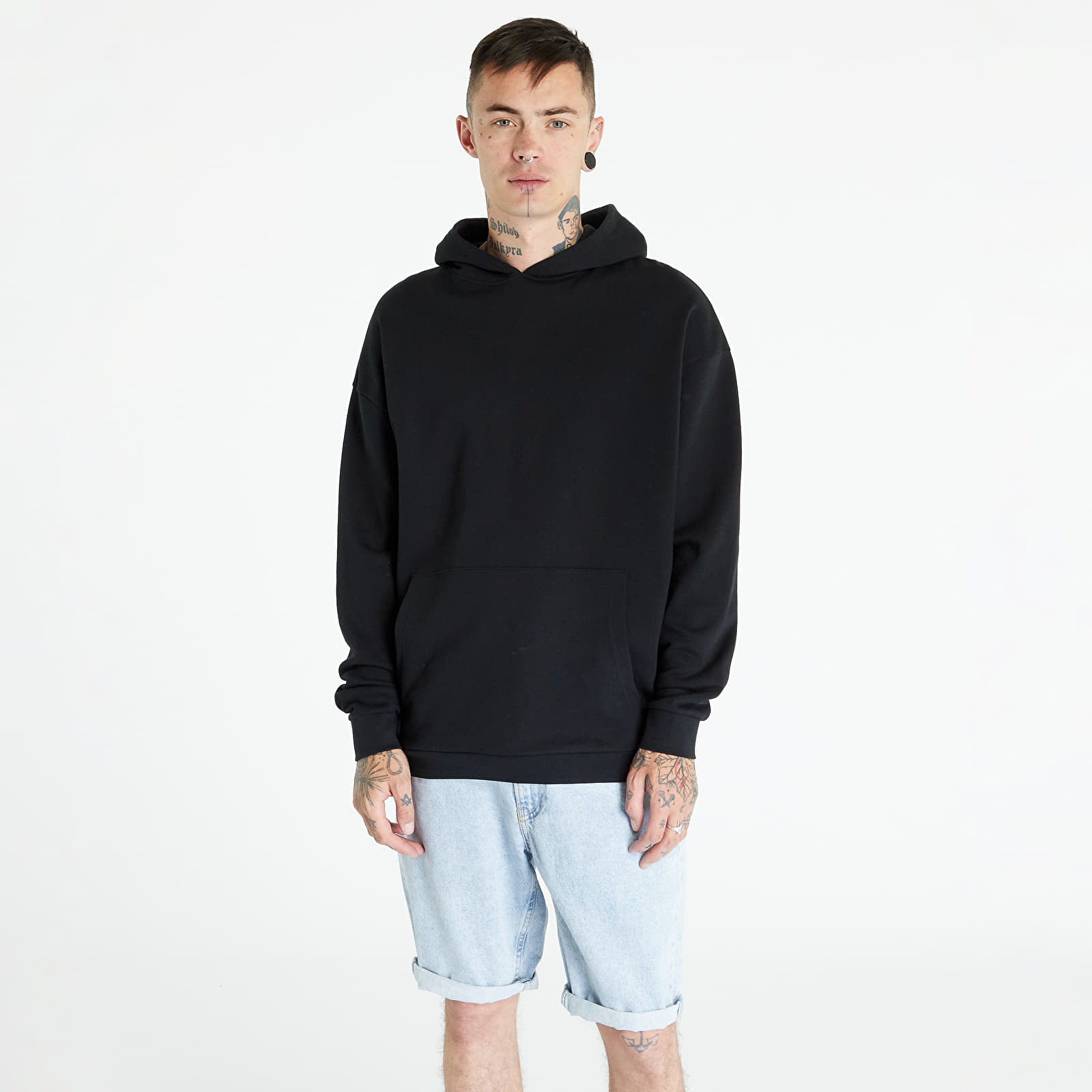 Hanorace Urban Classics Hood Embroidery Hoody Black