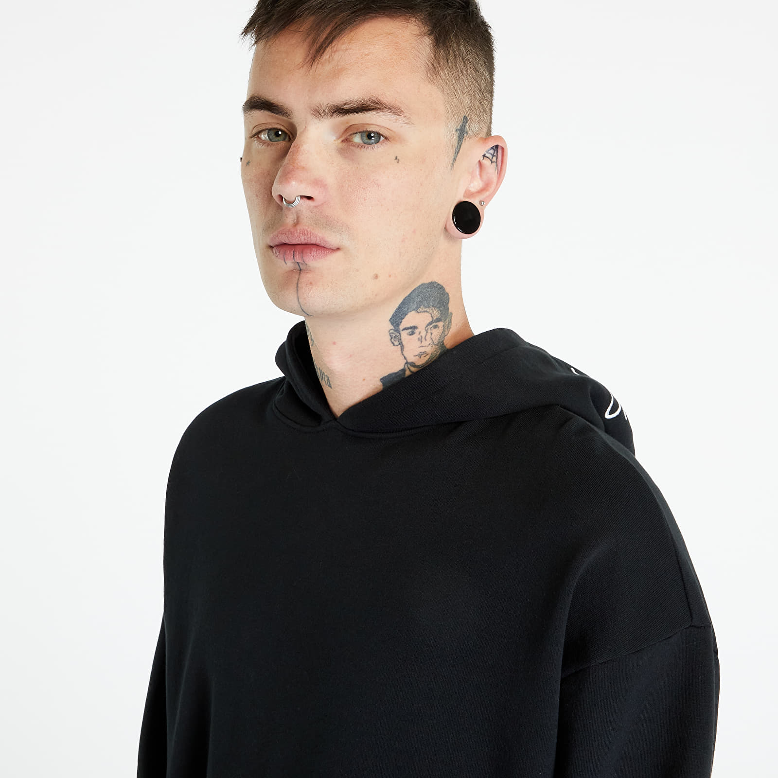 Hanorace Urban Classics Hood Embroidery Hoody Black