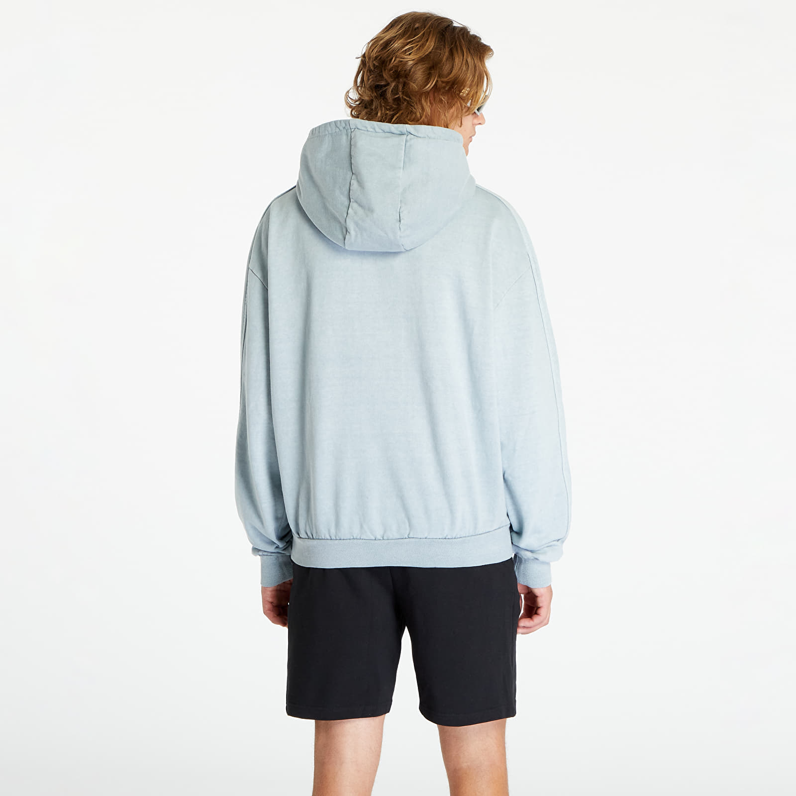 Mikiny Urban Classics Heavy Terry Garment Dye Hoody Summer Blue