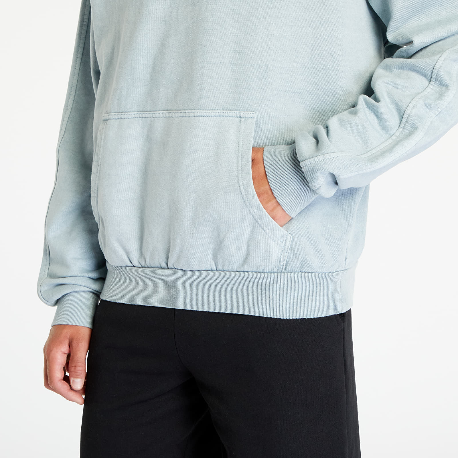 Mikiny Urban Classics Heavy Terry Garment Dye Hoody Summer Blue