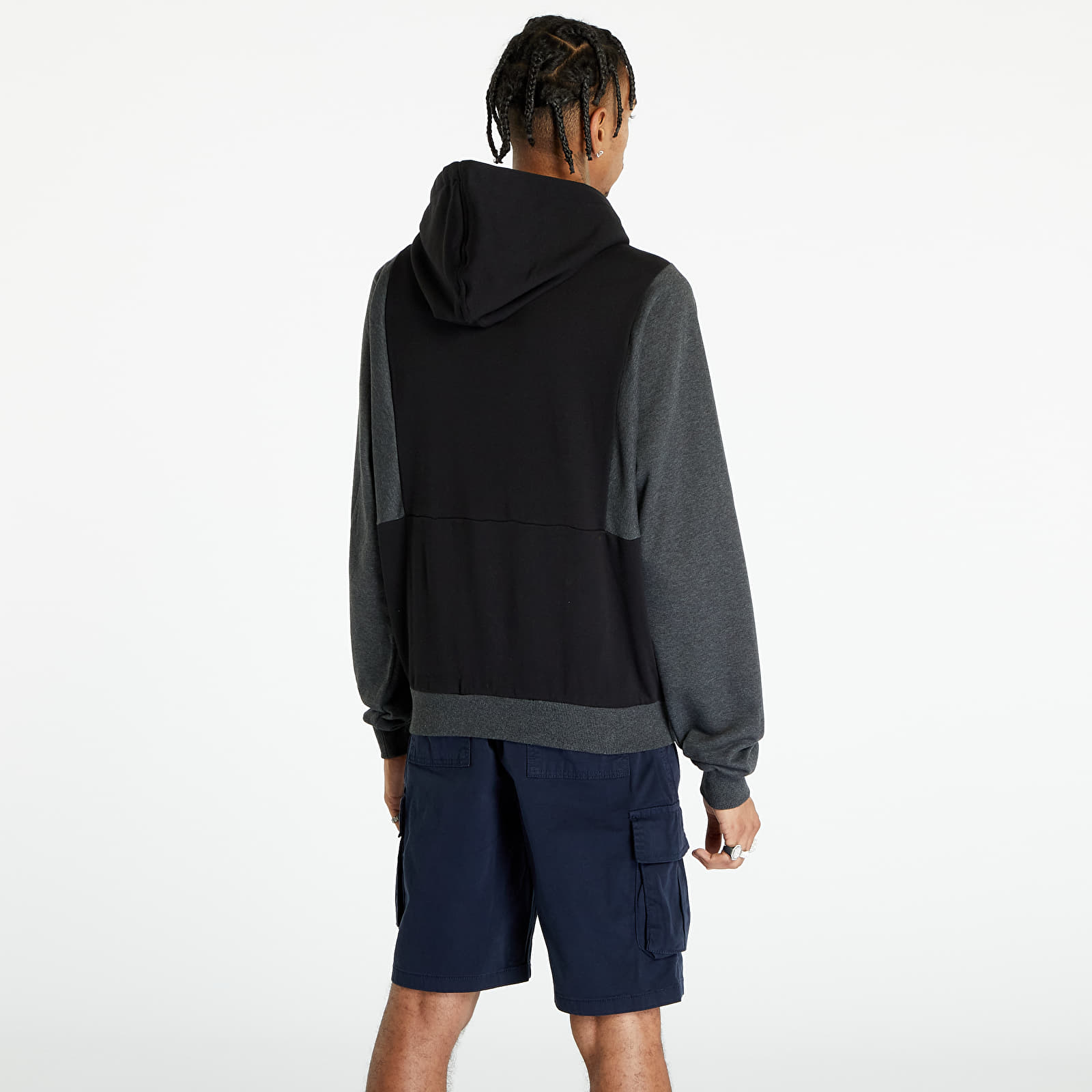 Mikinas ar kapuci un sporta krekli Urban Classics Cut On Sleeve Hoody Black/ Charcoal