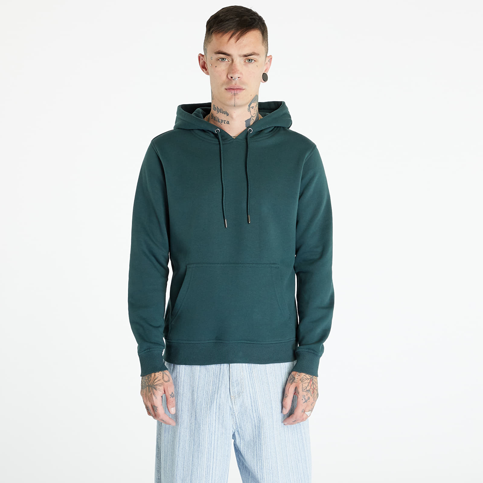 Mikiny Urban Classics Basic Sweat Hoody Bottle Green