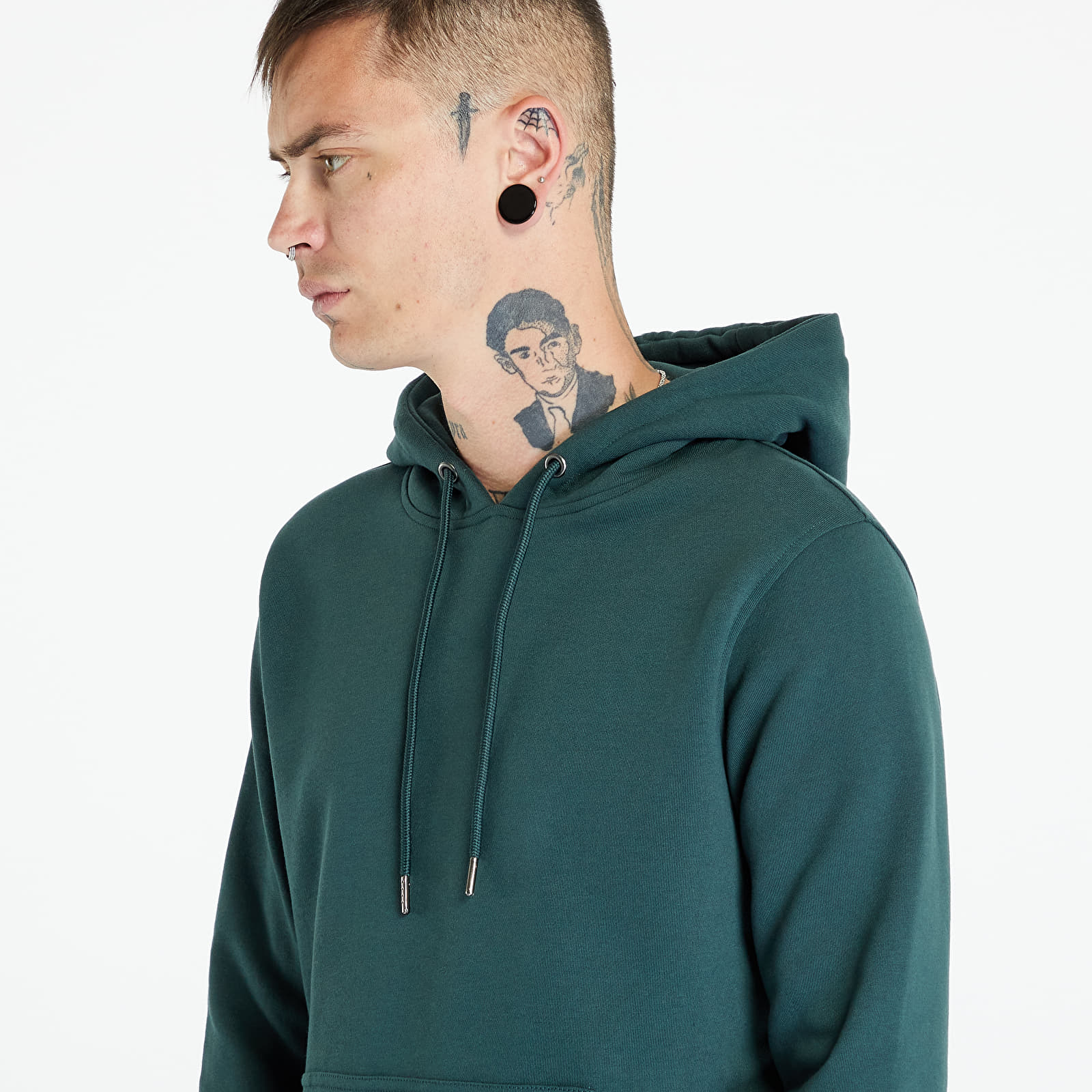 Mikiny Urban Classics Basic Sweat Hoody Bottle Green