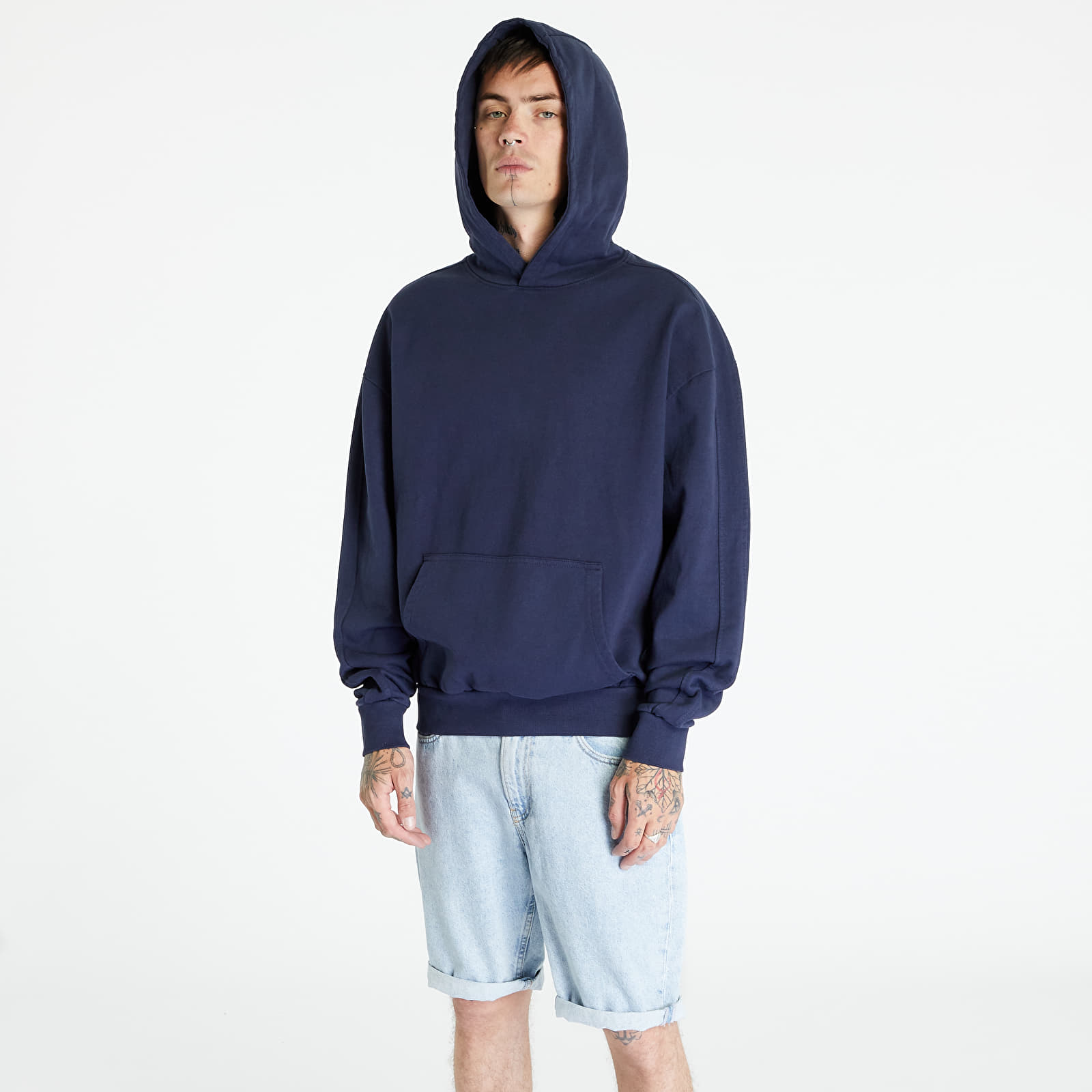 Hoodies and sweatshirts  Urban Classics Heavy Terry Garment Dye Hoody Dark Blue