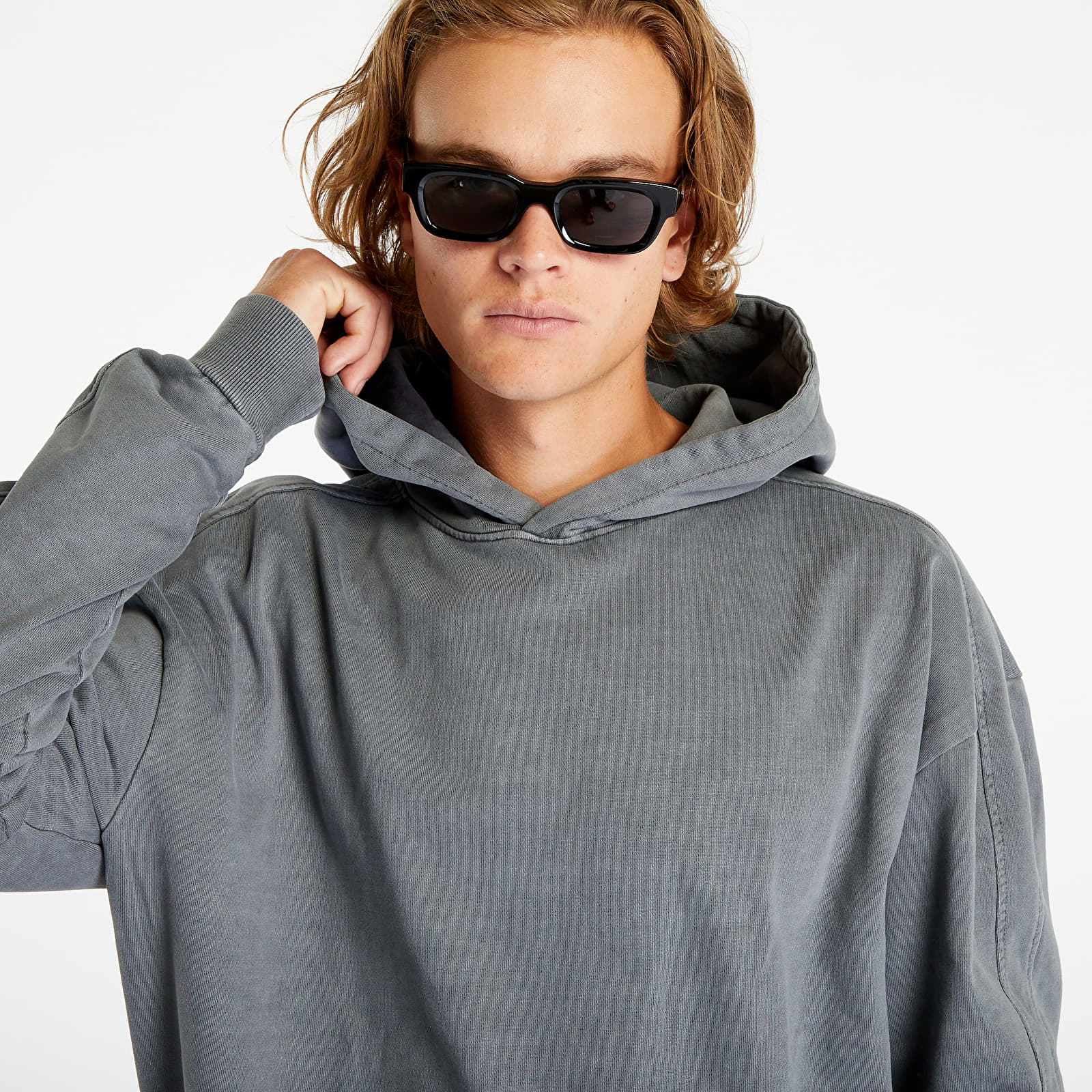 Hoodies och sweatshirts Urban Classics Heavy Terry Garment Dye Hoody Dark Blue