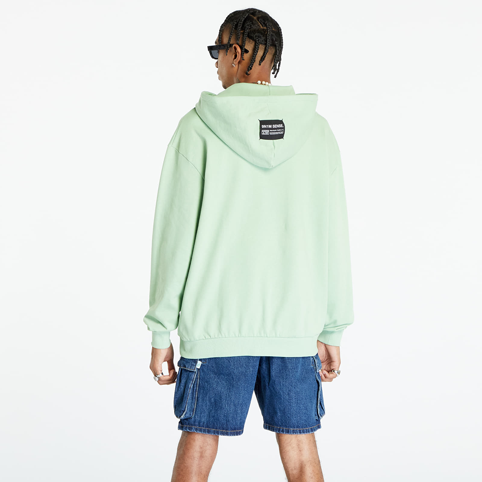 Mikiny 9N1M SENSE. Sense Essential Hoody Vintage Green