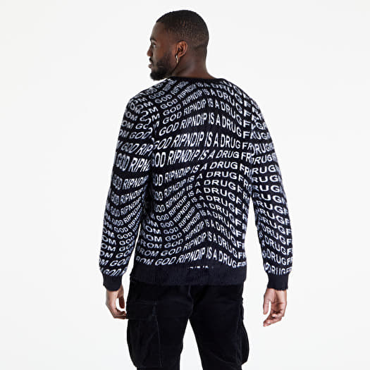 Pullover RIPNDIP Drug From God Knit Mohair Sweater Black Queens