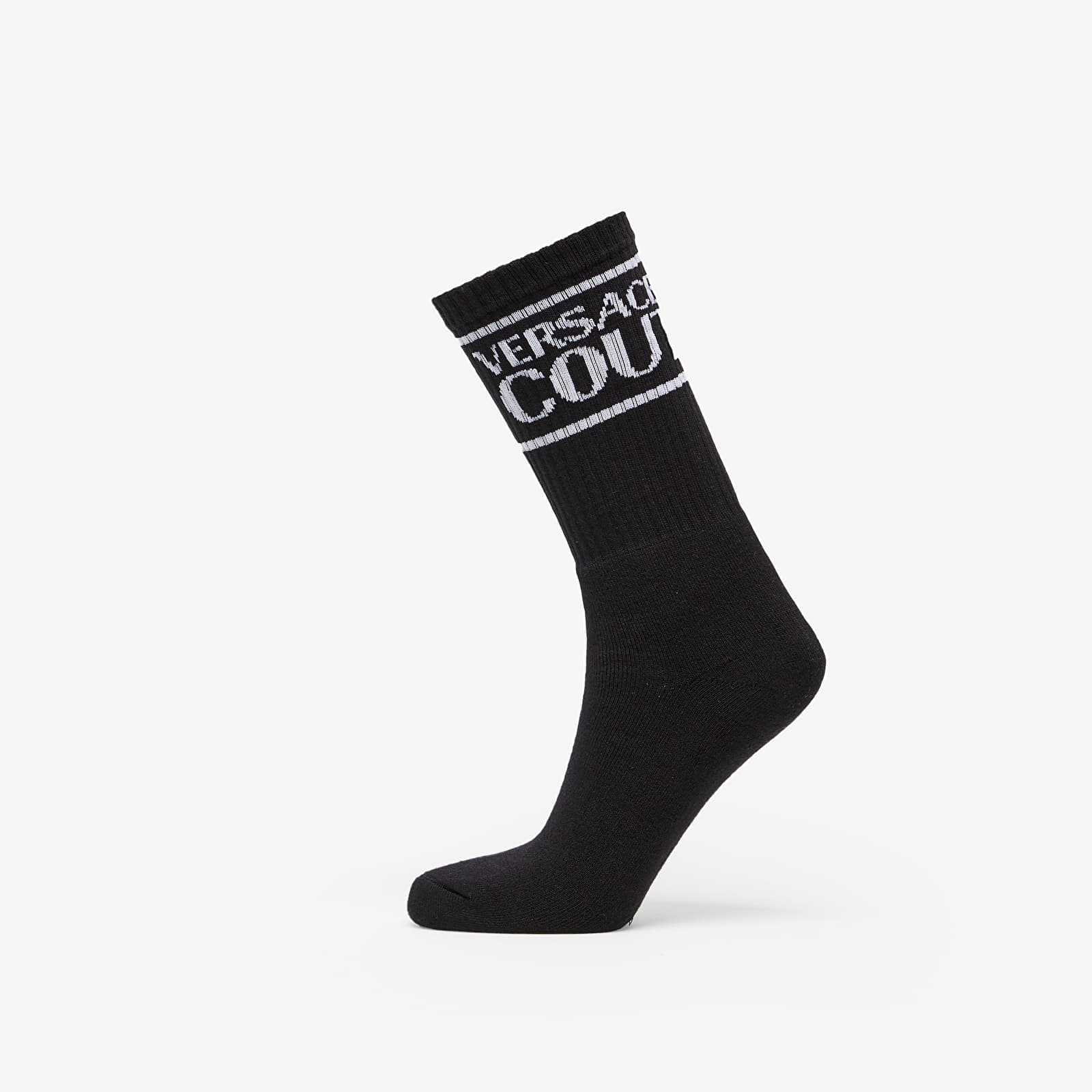Socken Versace Jeans Couture Cotton Striped Logo Socks Black/ White