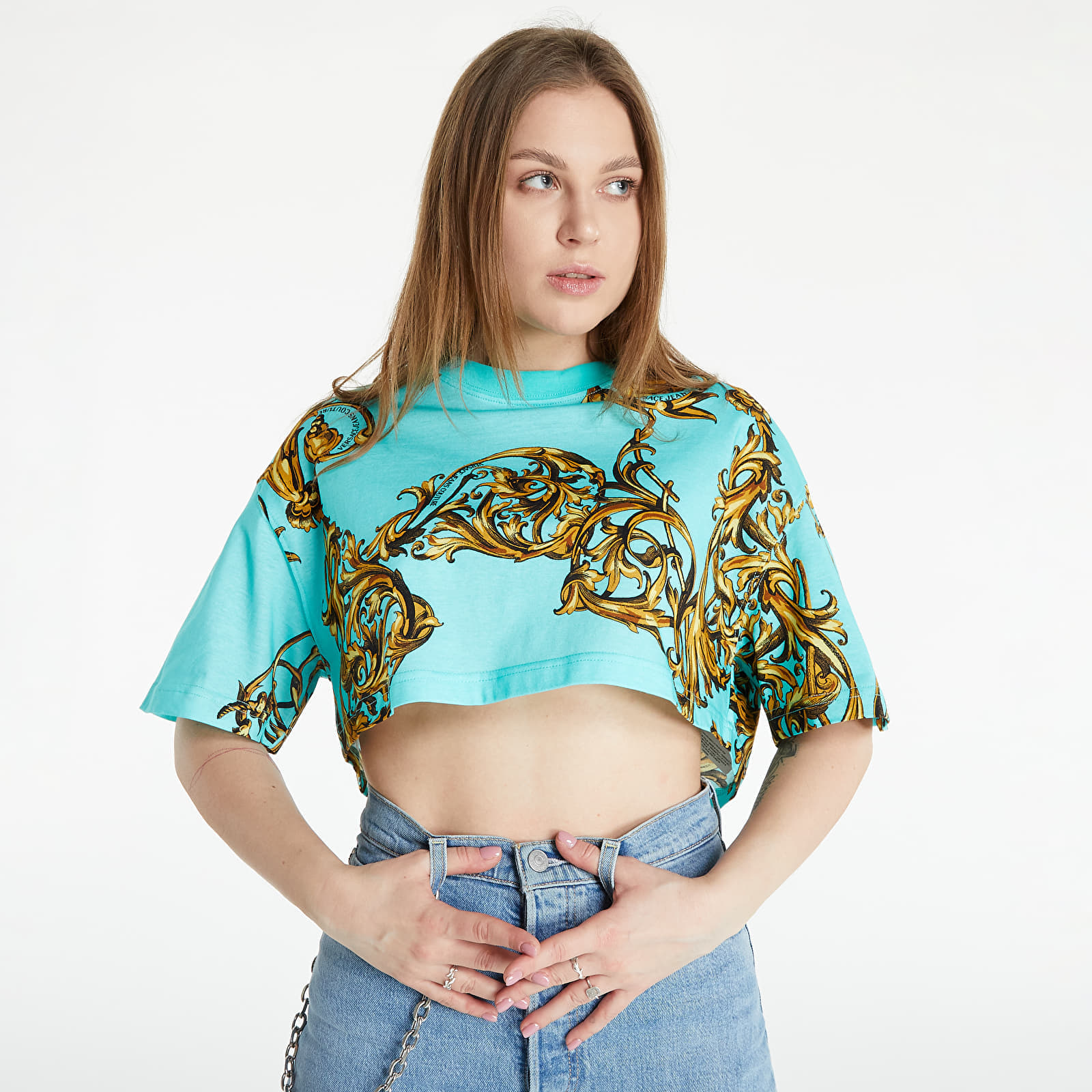 Tricouri Versace Jeans Couture Maglietta T-Shirt Barocco