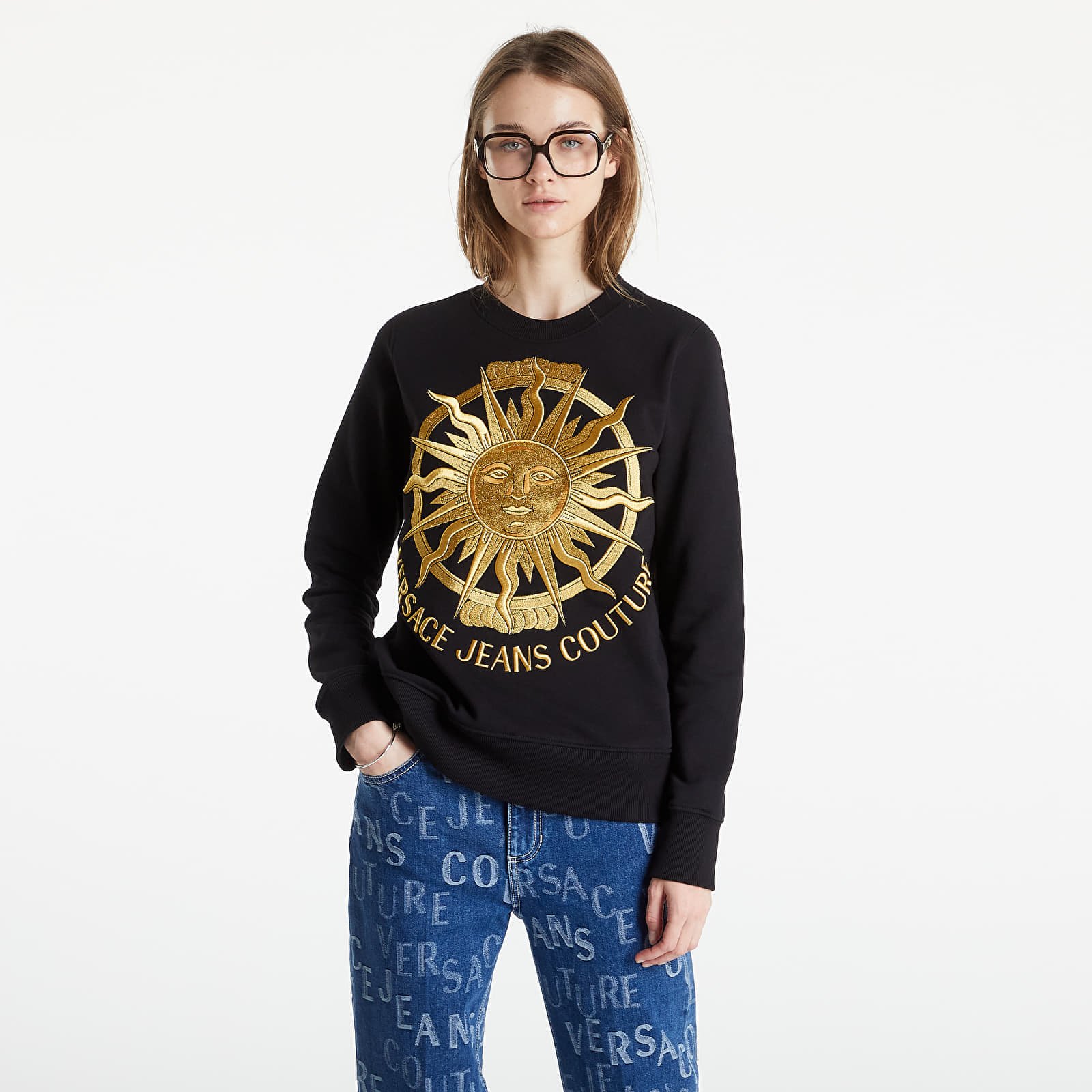 Versace jeans crew discount neck sweatshirt black